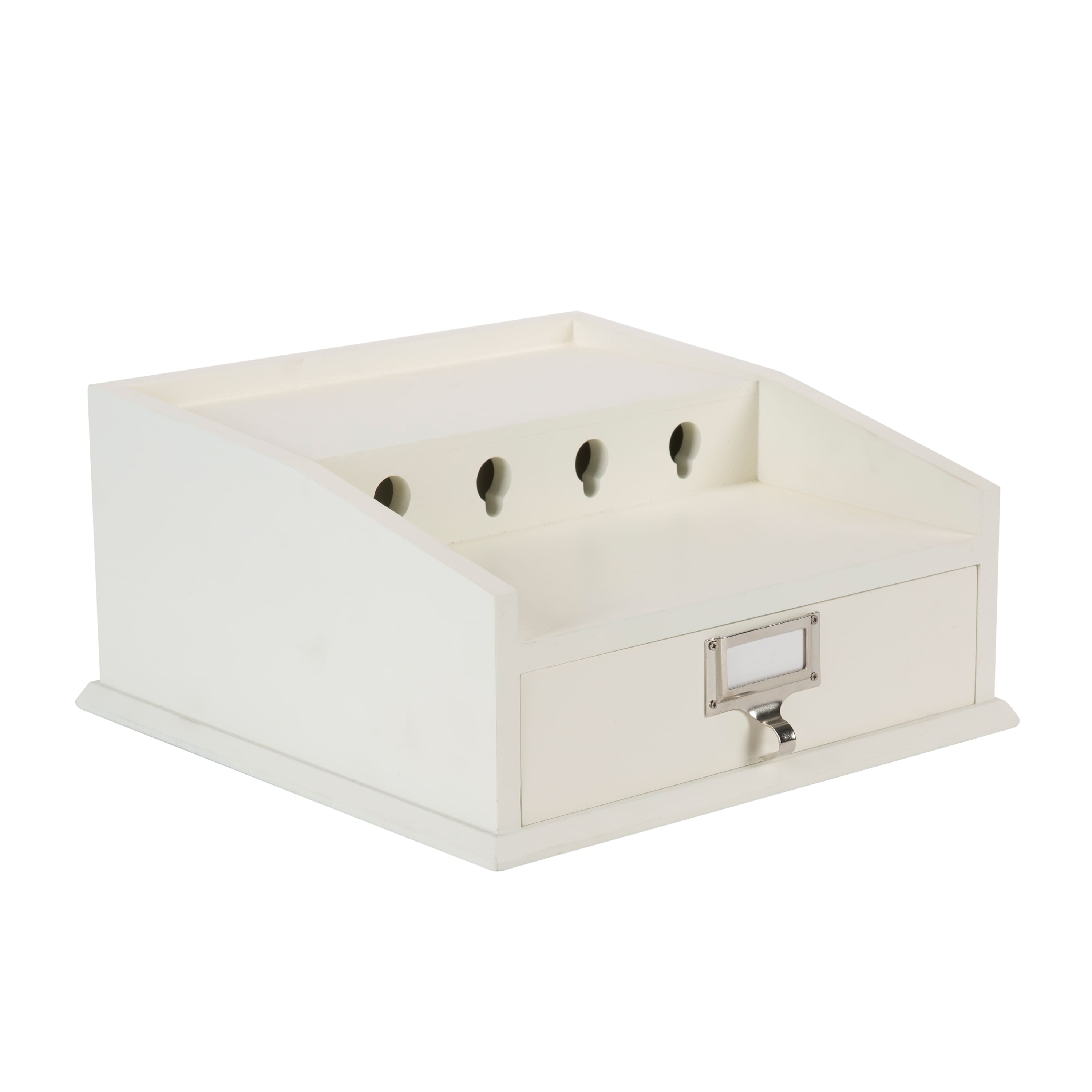 Organize It All White Charging Station With Drawer
