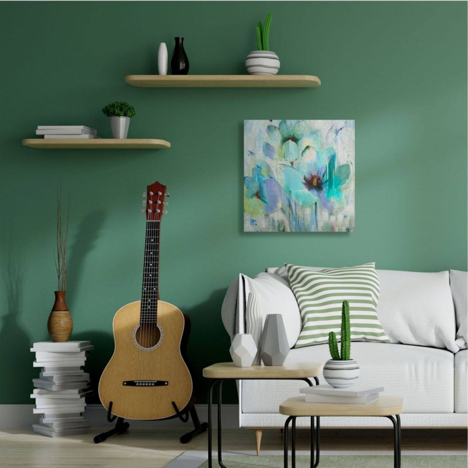 Stupell Industries Blue Lilly Abstraction Canvas Wall Art