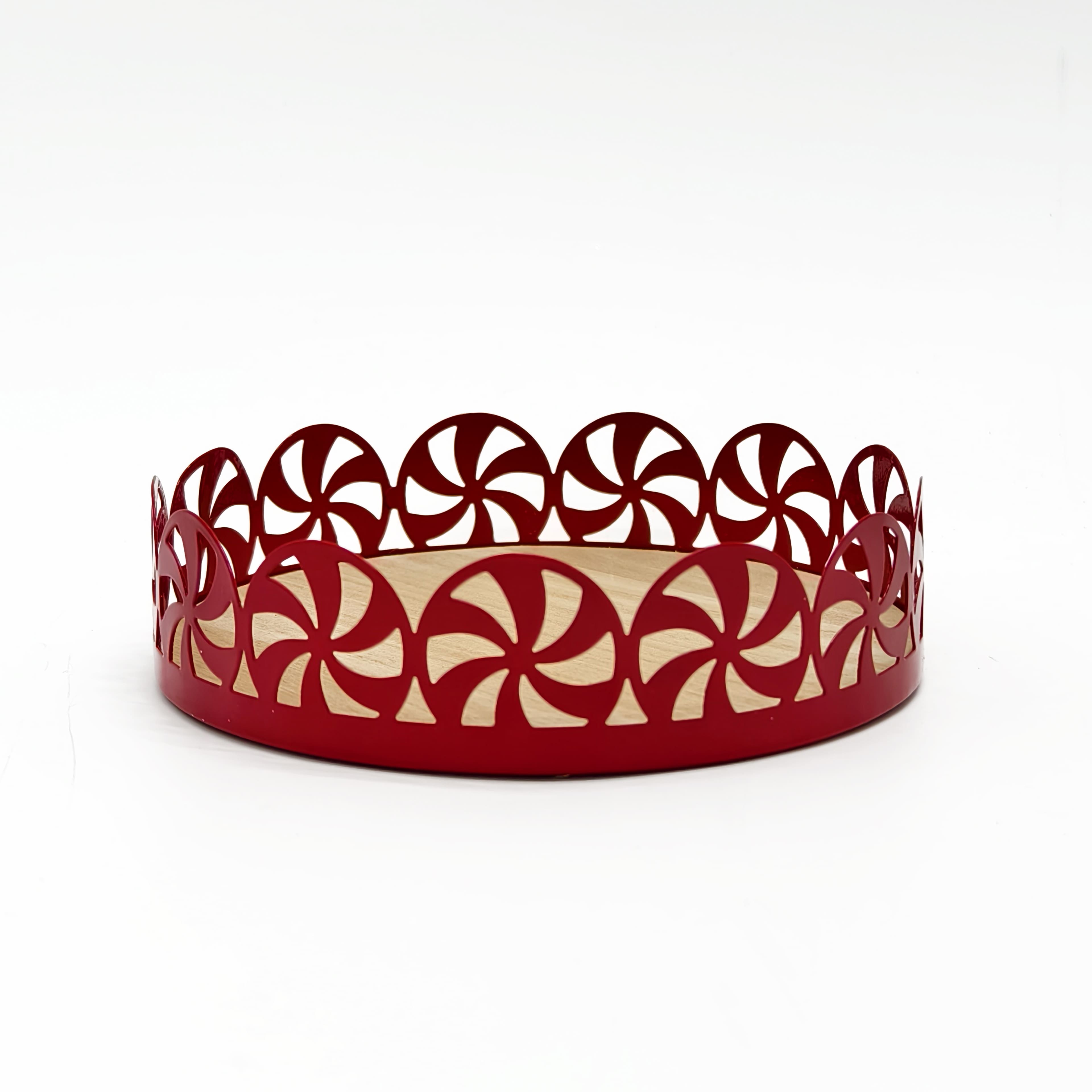 6" Red Decorative Peppermint Tray by Ashland®