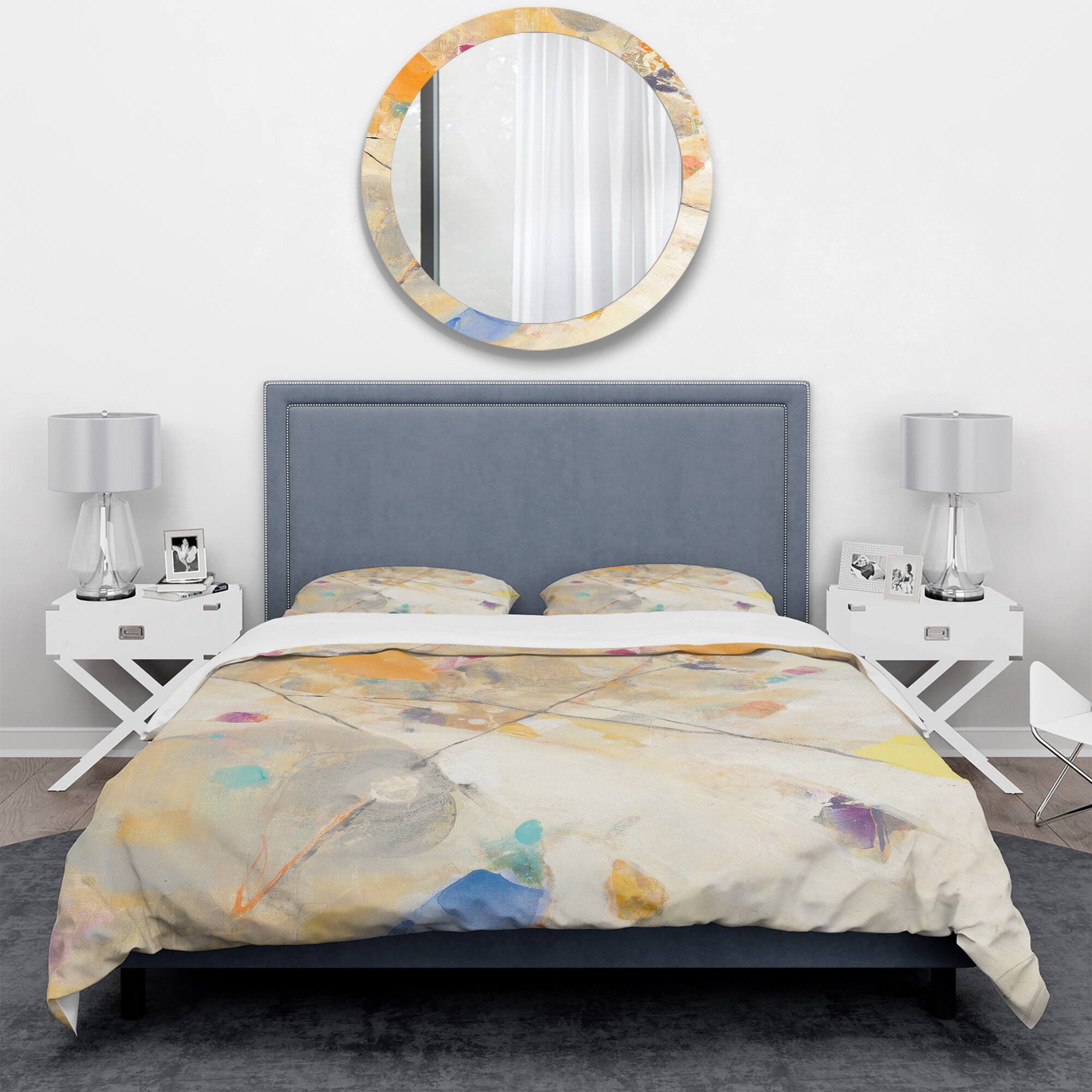 Designart 'Spring Minimalist Confetti II' Geometric Bedding Set - Duvet Cover & Shams