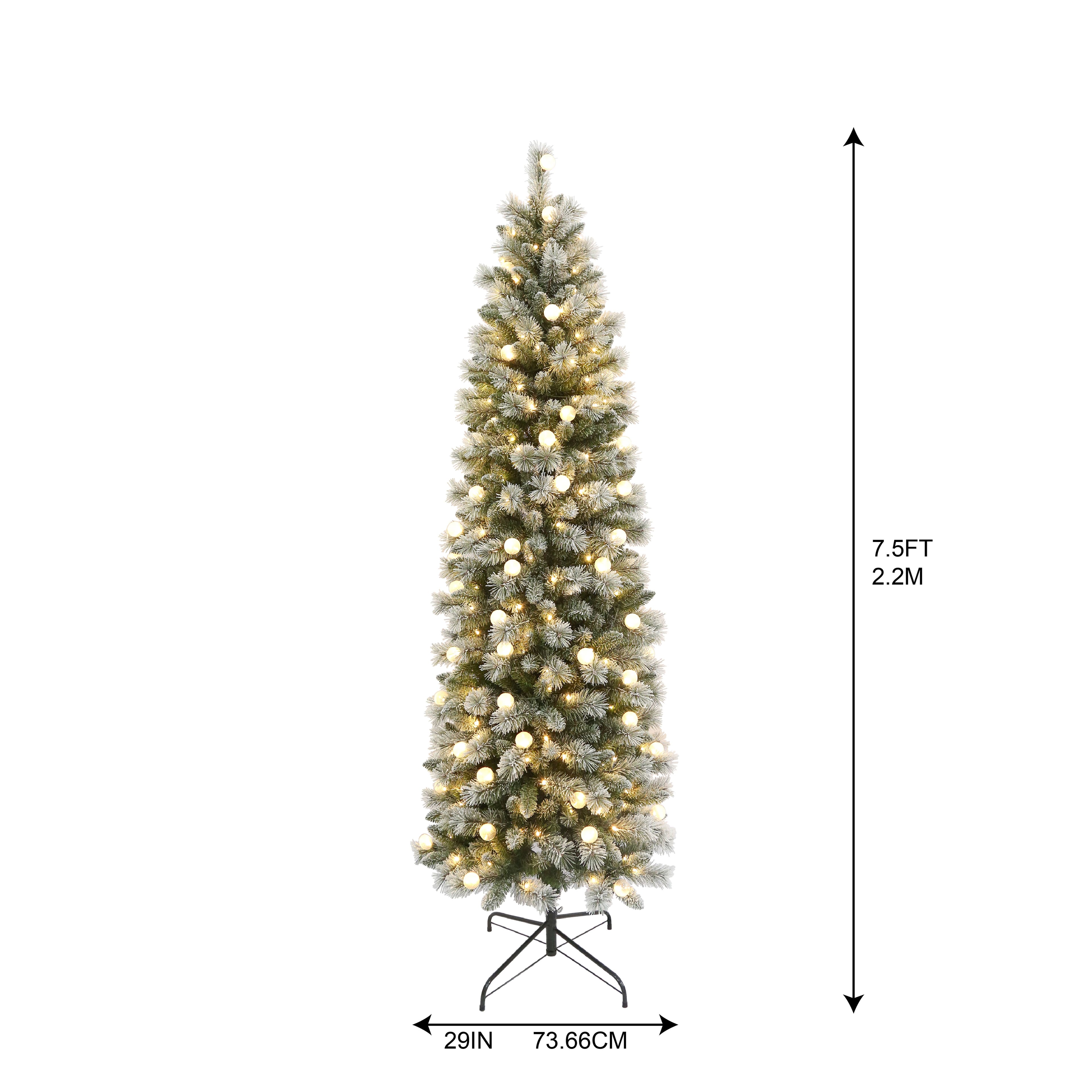 7.5ft. Pre-Lit Glacier Fir Artificial Christmas Tree, Warm White LED G40 Bulb Lights by Ashland&#xAE;