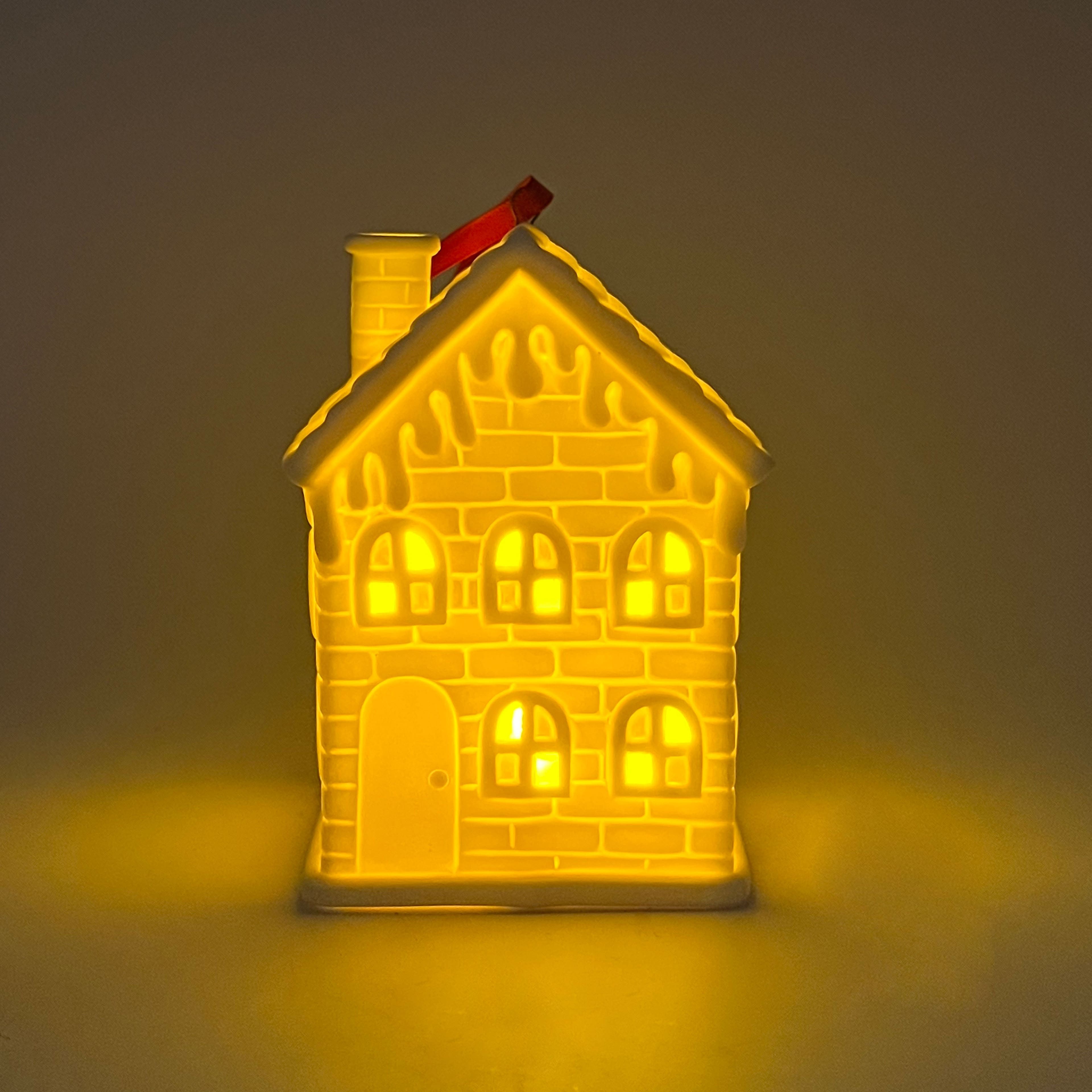 4.5&#x22; House DIY LED Ceramic Ornament by Make Market&#xAE;