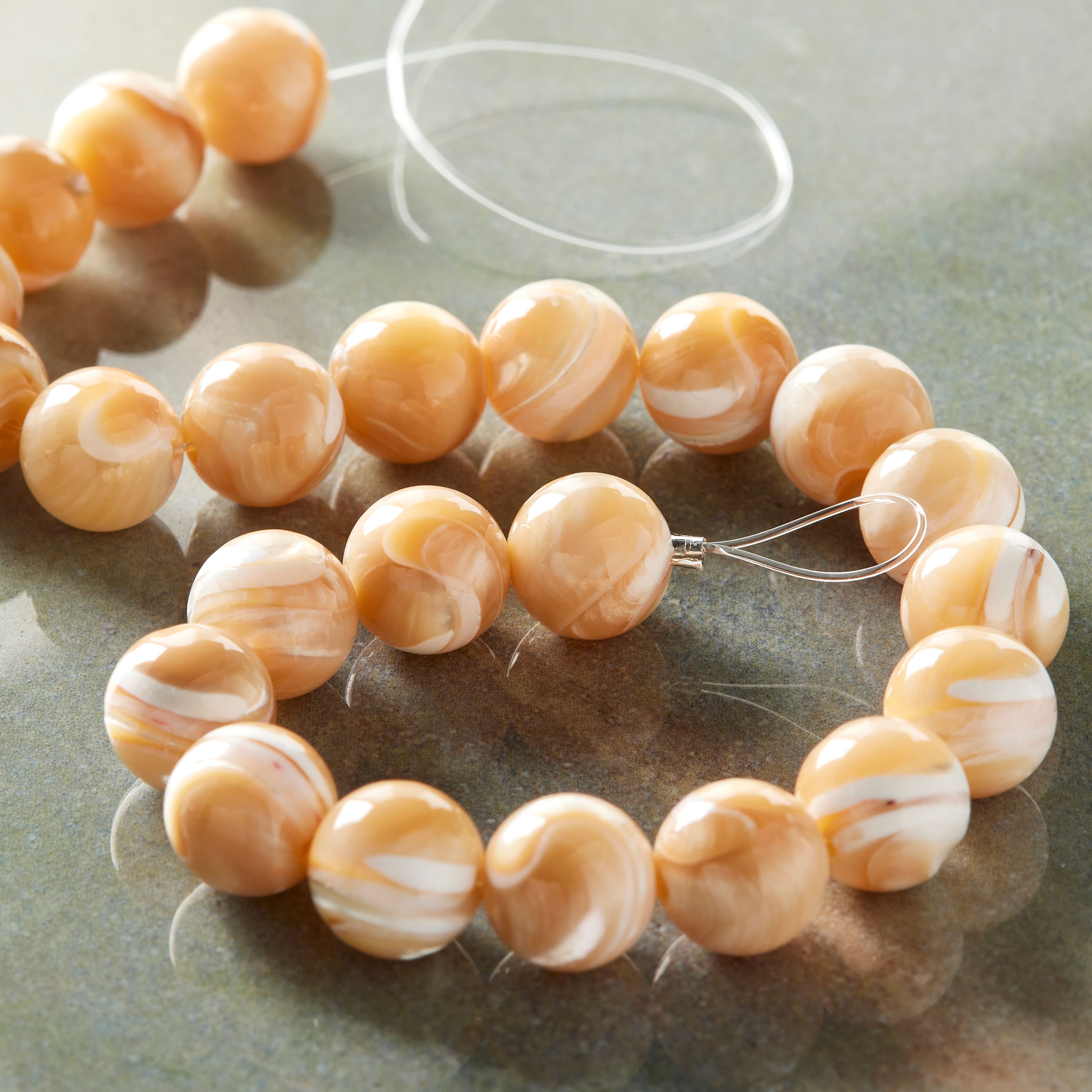 Natural Mother of Pearl Round Beads, 9mm by Bead Landing&#x2122;