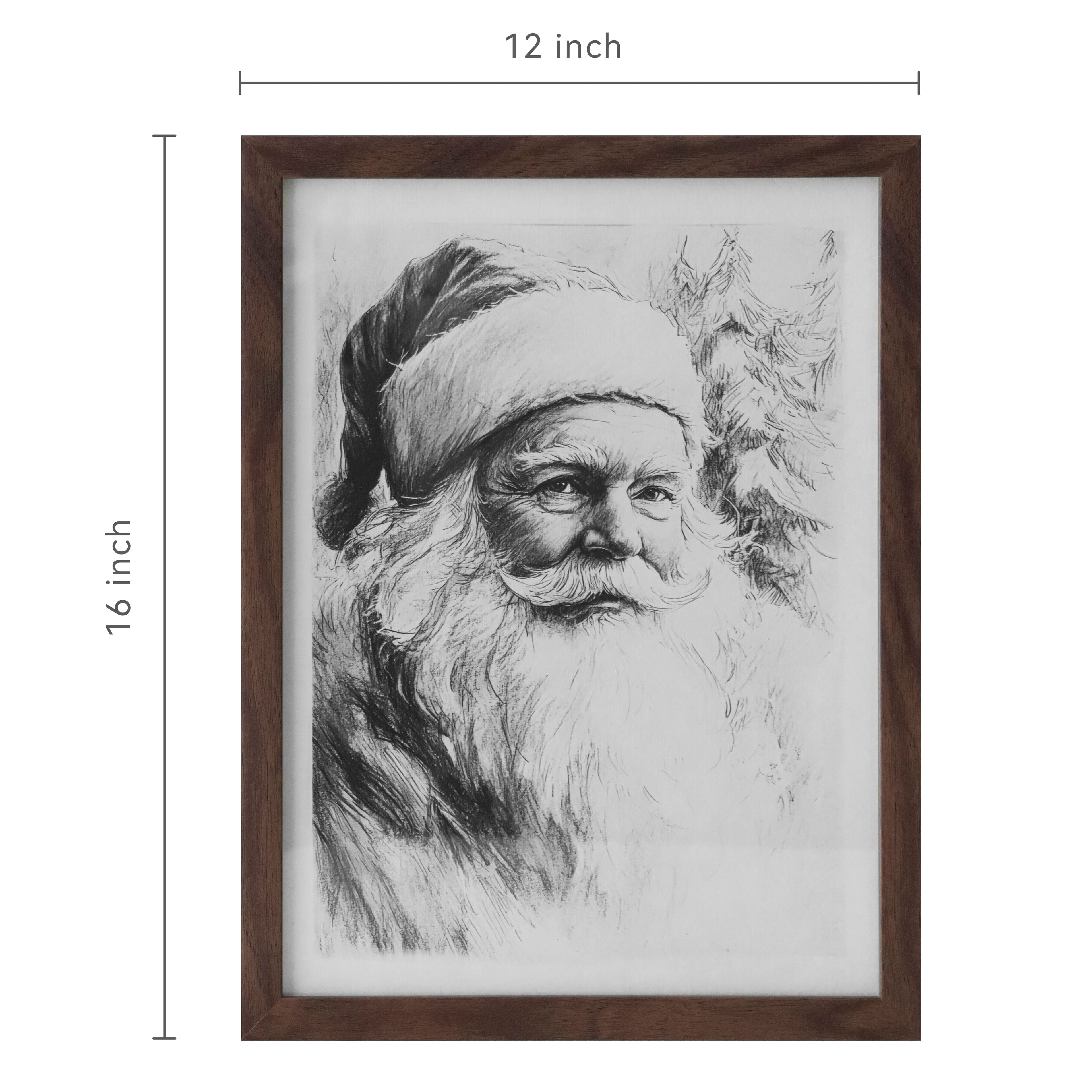 Black &#x26; White Santa Wall Art by Ashland&#xAE;