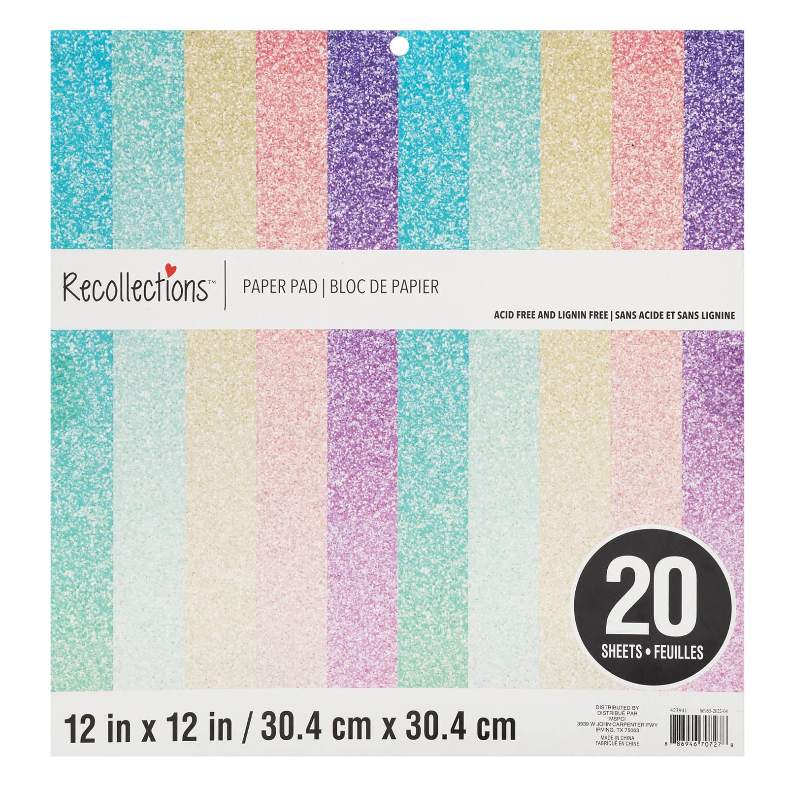 Signature™ Ombre Glitter Paper Pad by Recollections®, 12" x 12"