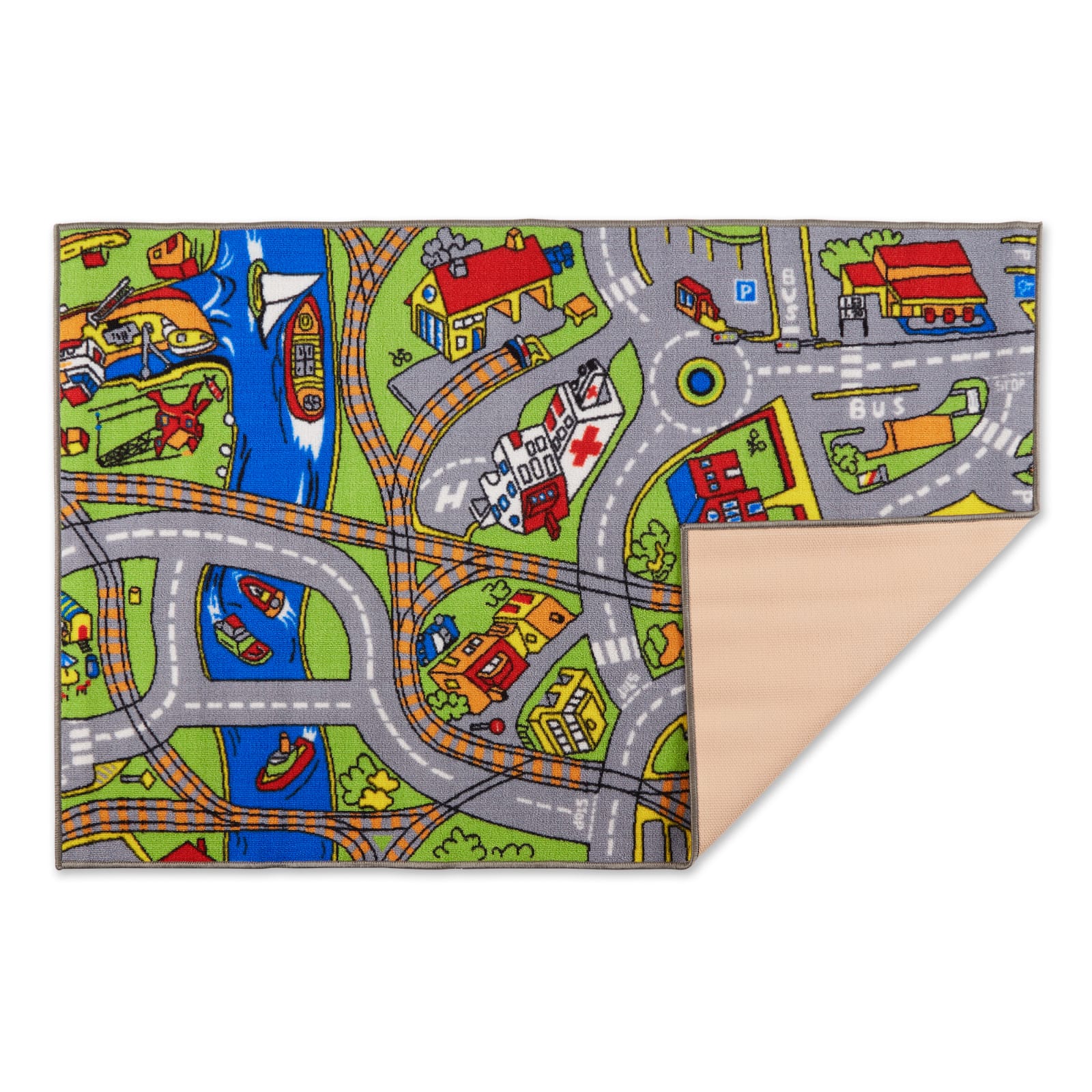 DII&#xAE; Street Map Kids Play Rug, 3ft. x 5ft.