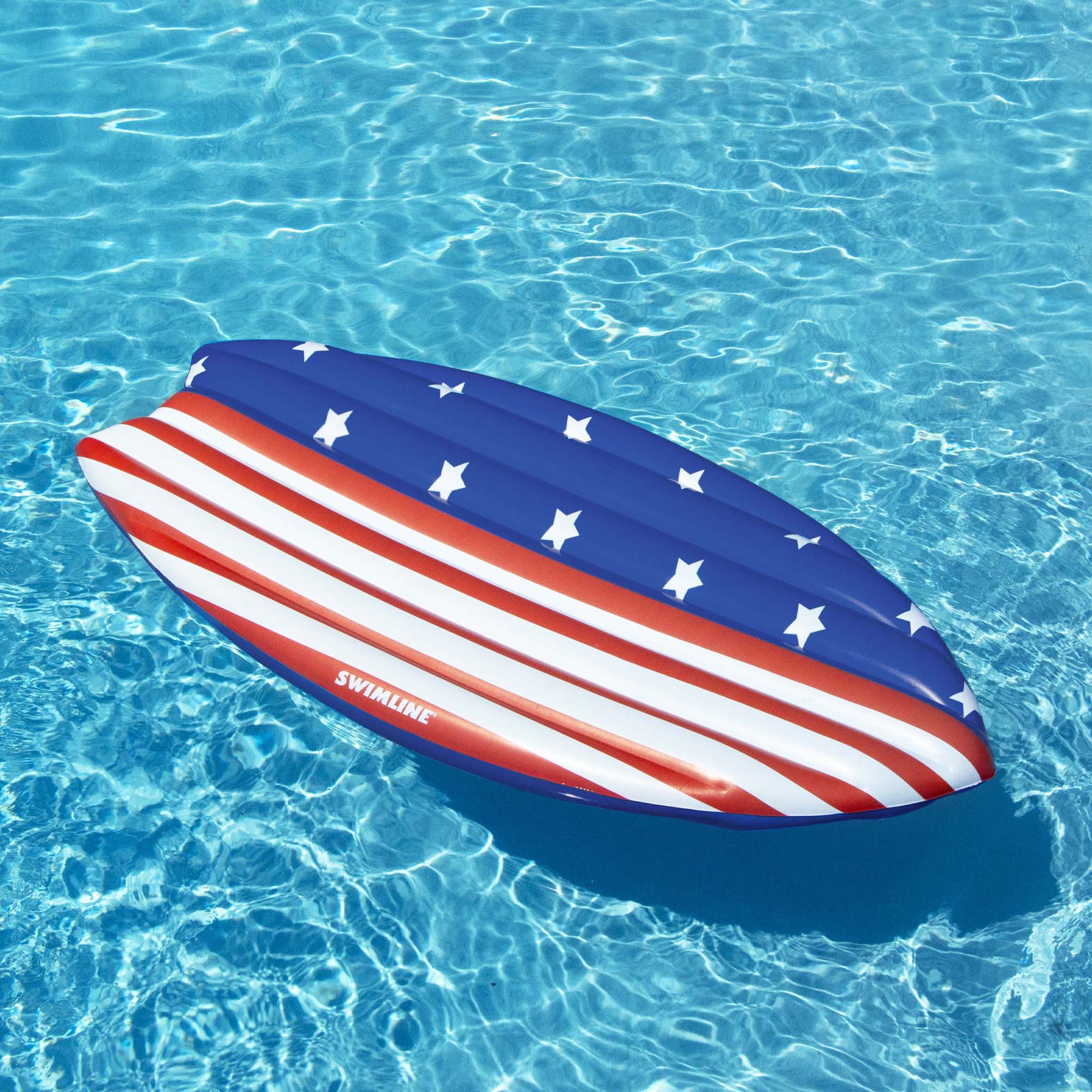 73&#x22; Americana Surfboard Shaped Inflatable Swimming Pool Lounge Float