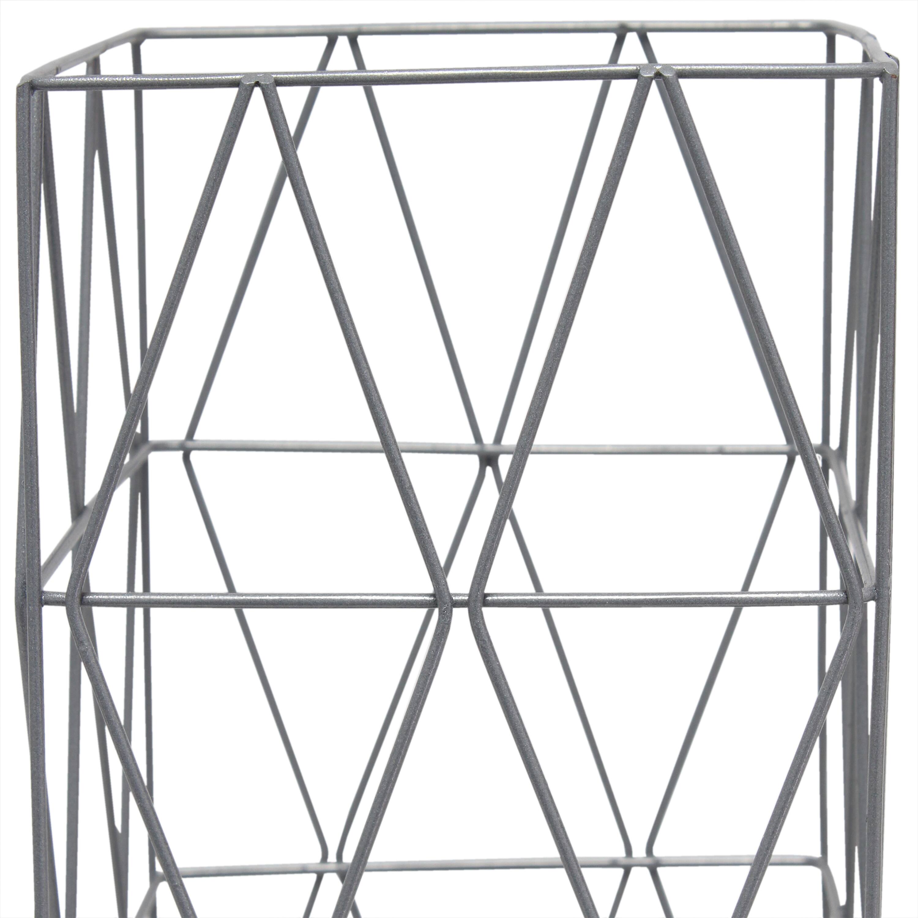 Simple Designs 10" Geometric Square Metal Table Lamp