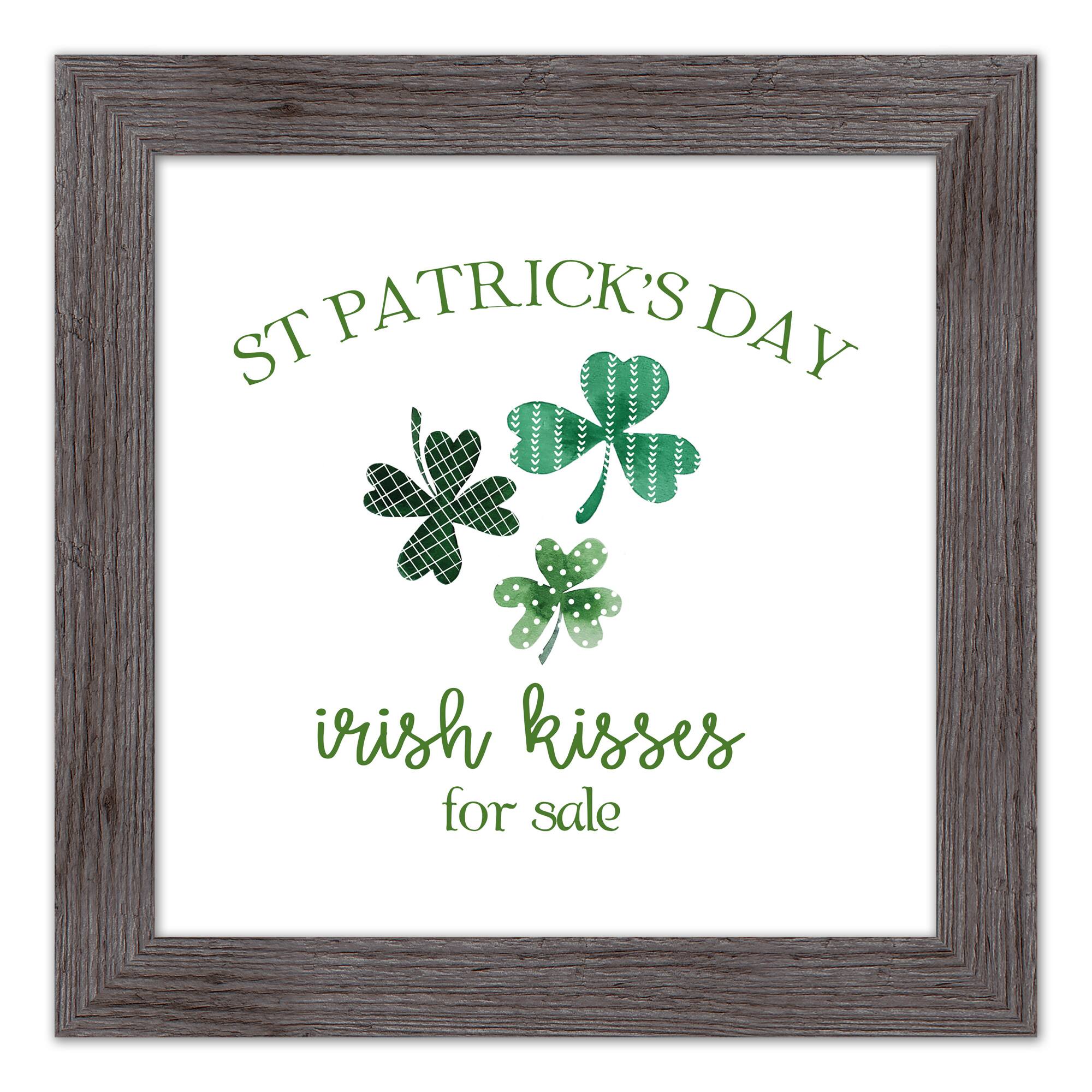 St Patricks Irish Kisses Framed Print 2 16" x 16" Western Gray Framed Print