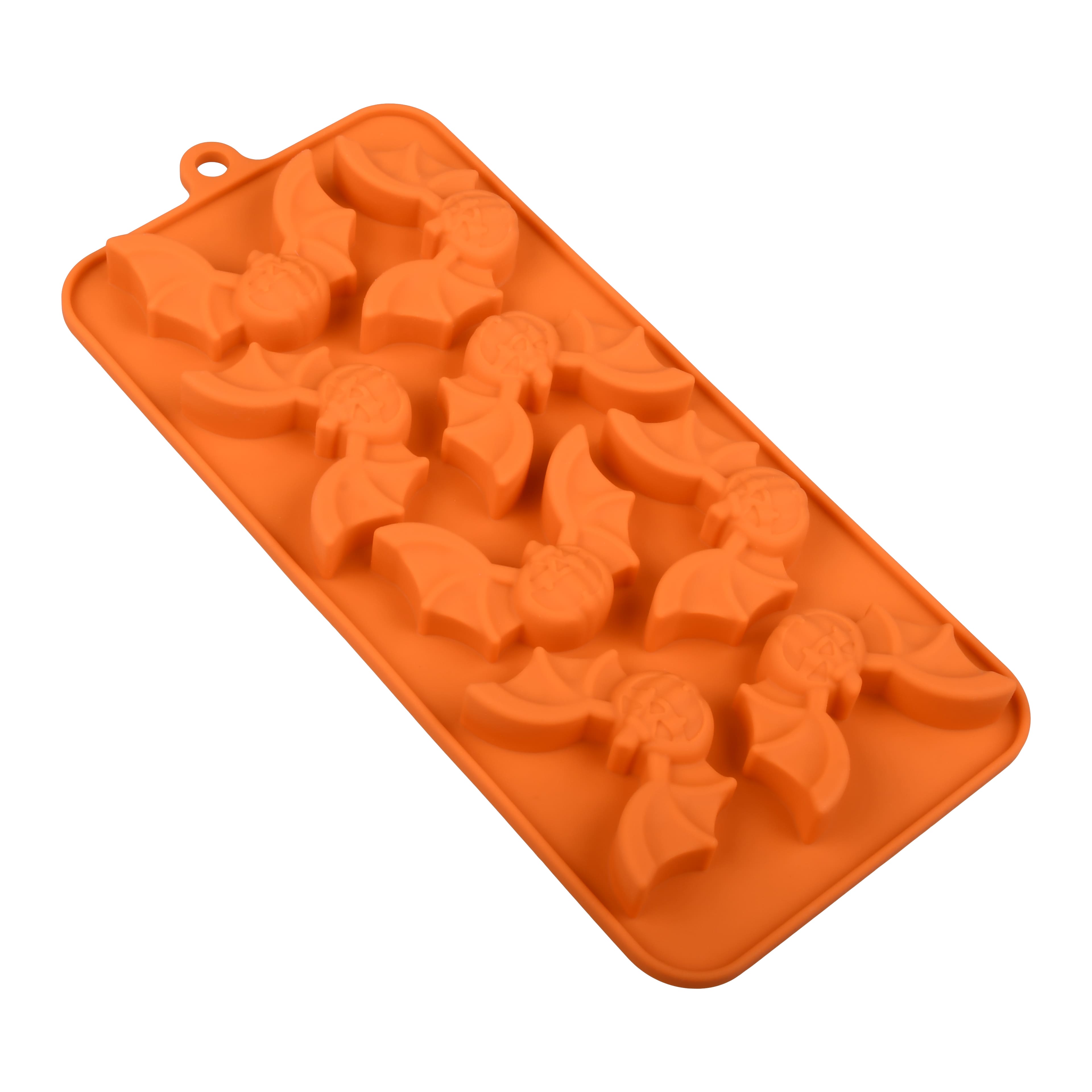 Jack-o&#x27;-Lantern Bat Silicone Candy Mold by Makery&#x2122;