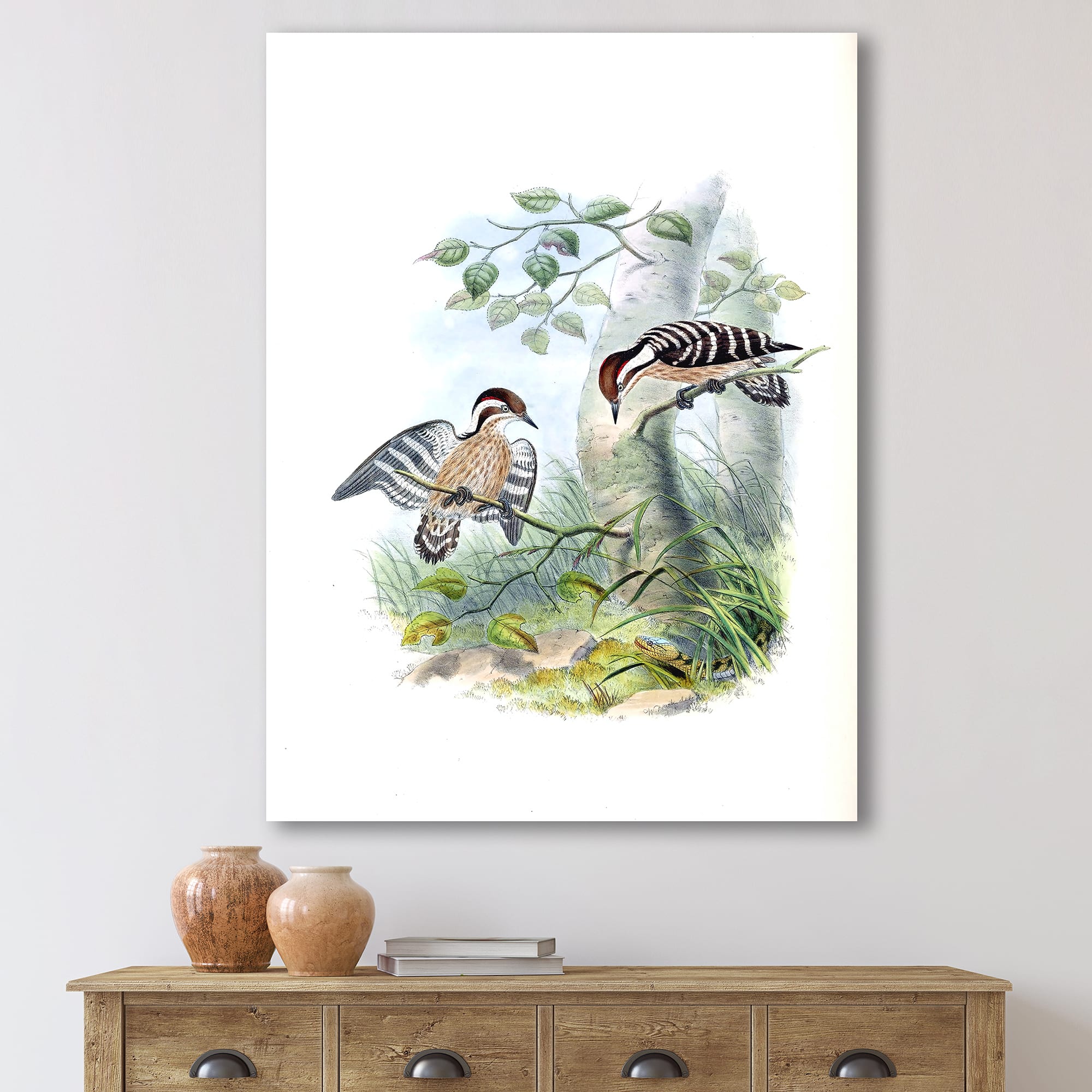 Designart - Vintage Birds In The Wild I - Traditional Canvas Wall Art Print