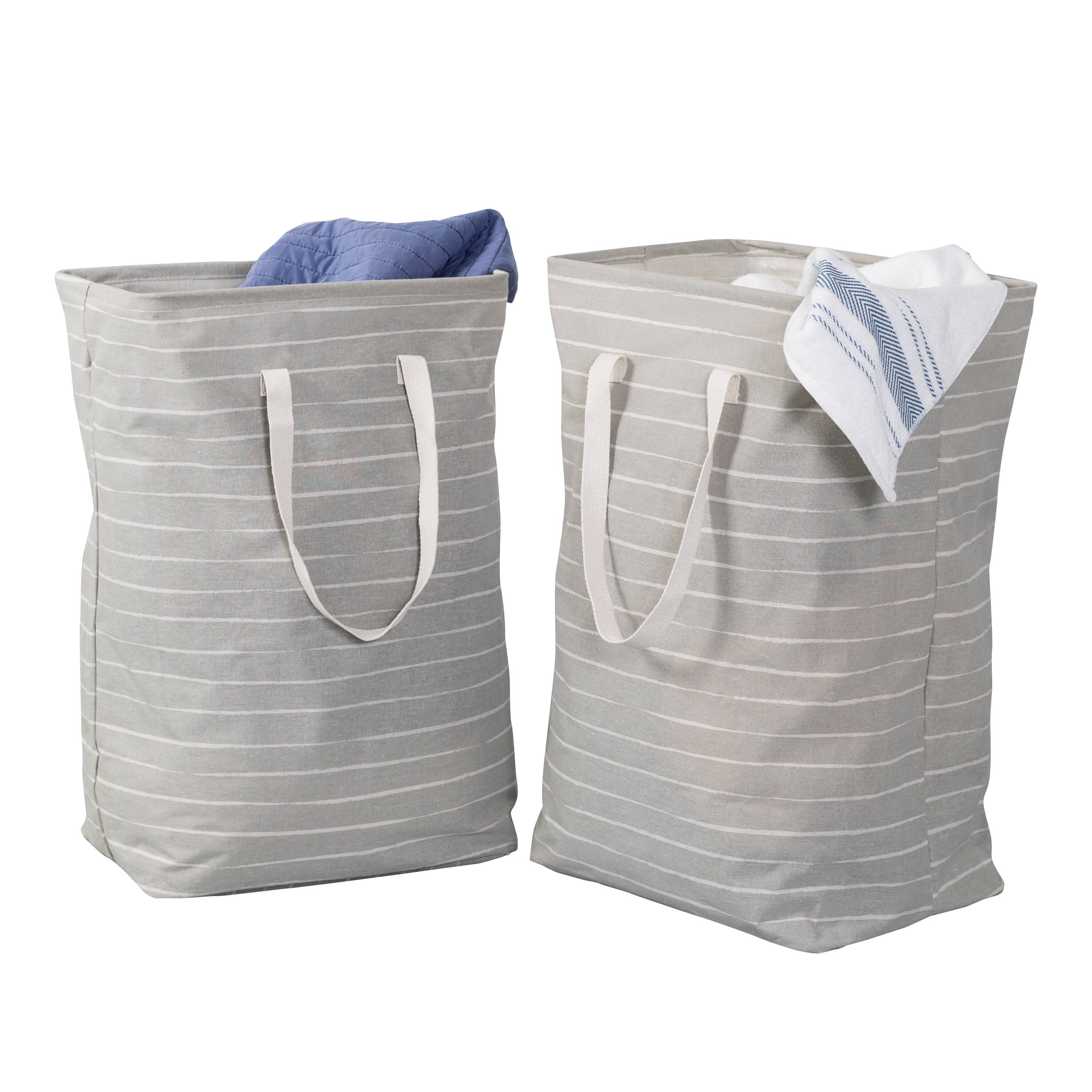 Honey Can Do Gray Collapsible Fabric Laundry Baskets, 2ct.