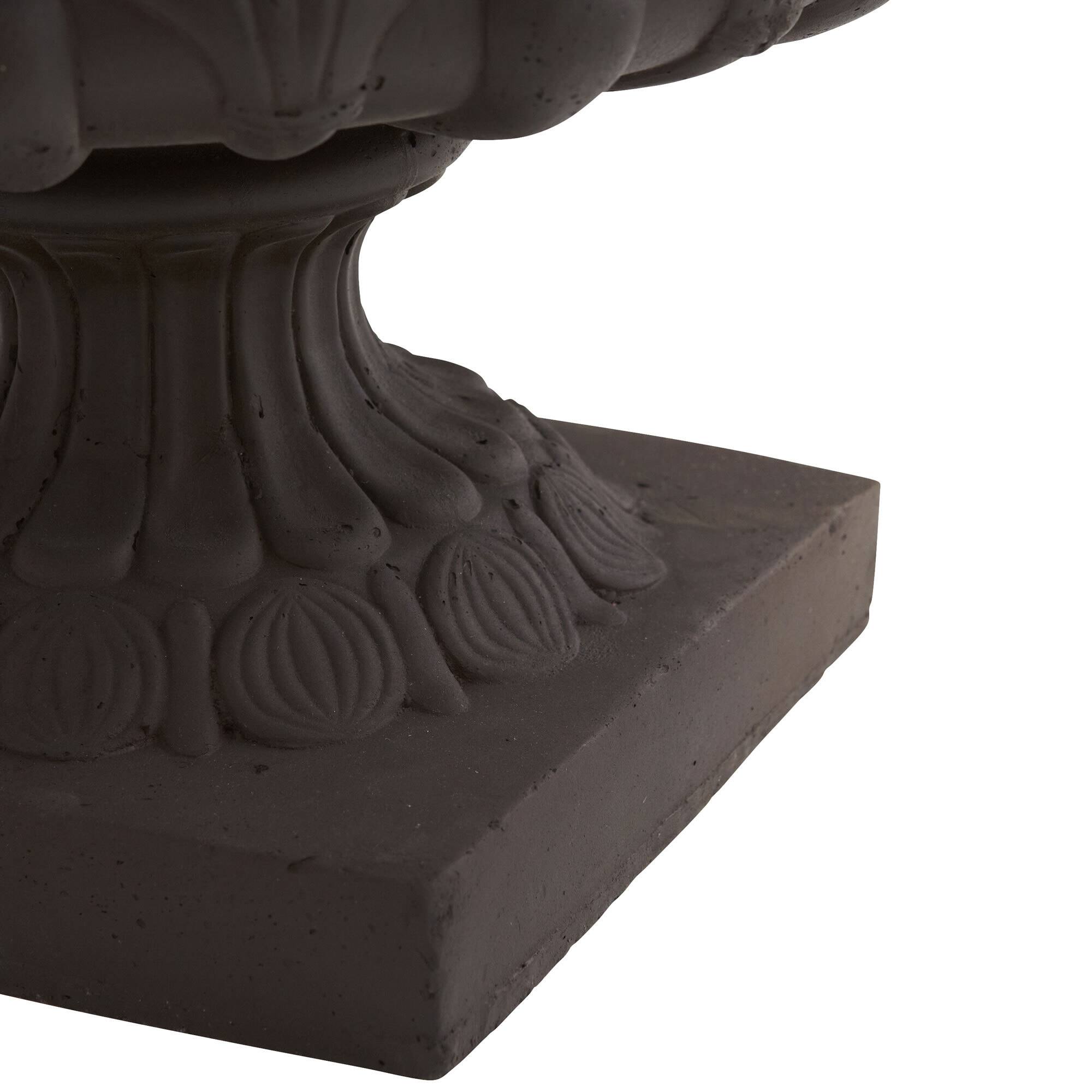 12.5" Iron-finish Decorative Urn