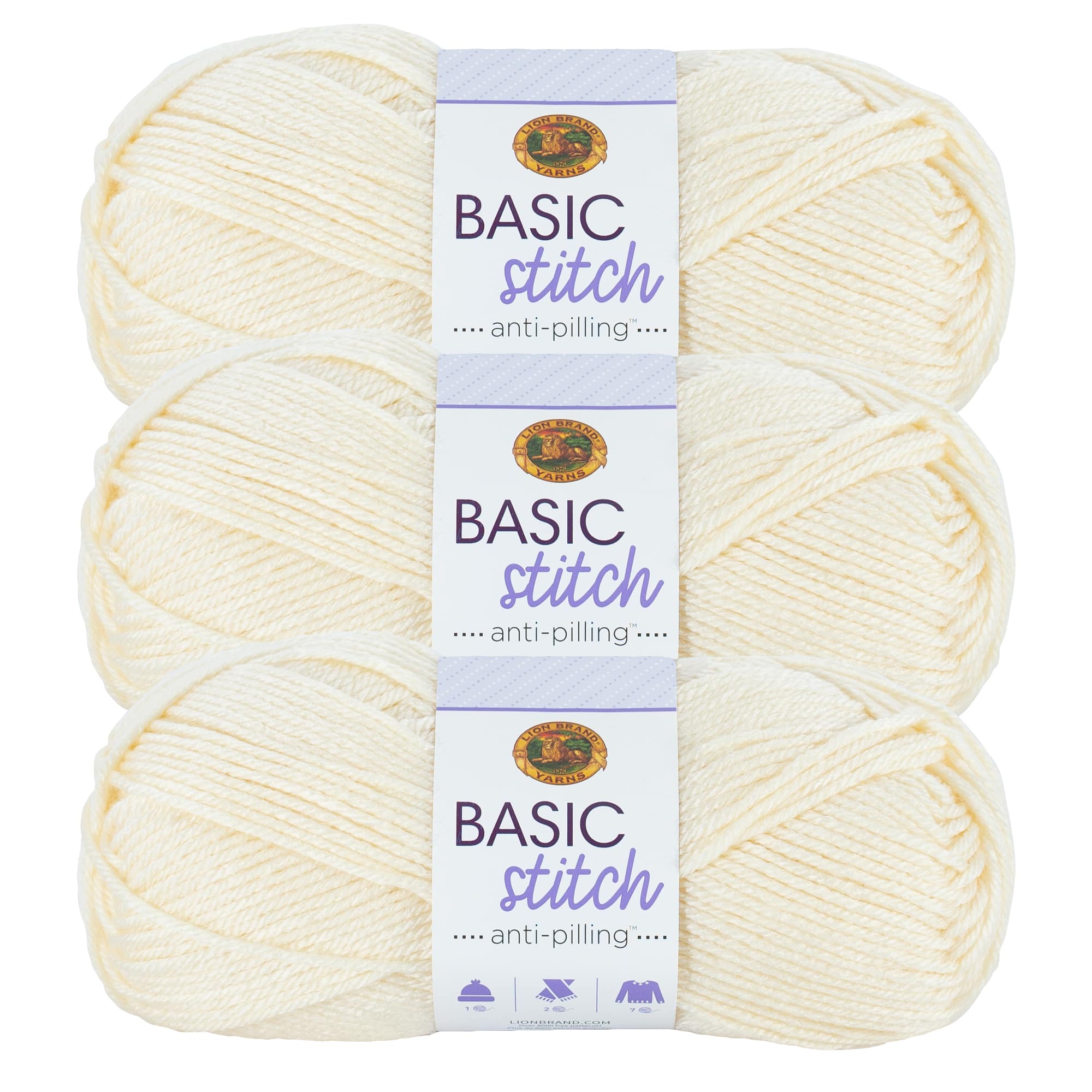 3 Pack Lion Brand® Basic Stitch Anti Pilling™ Yarn