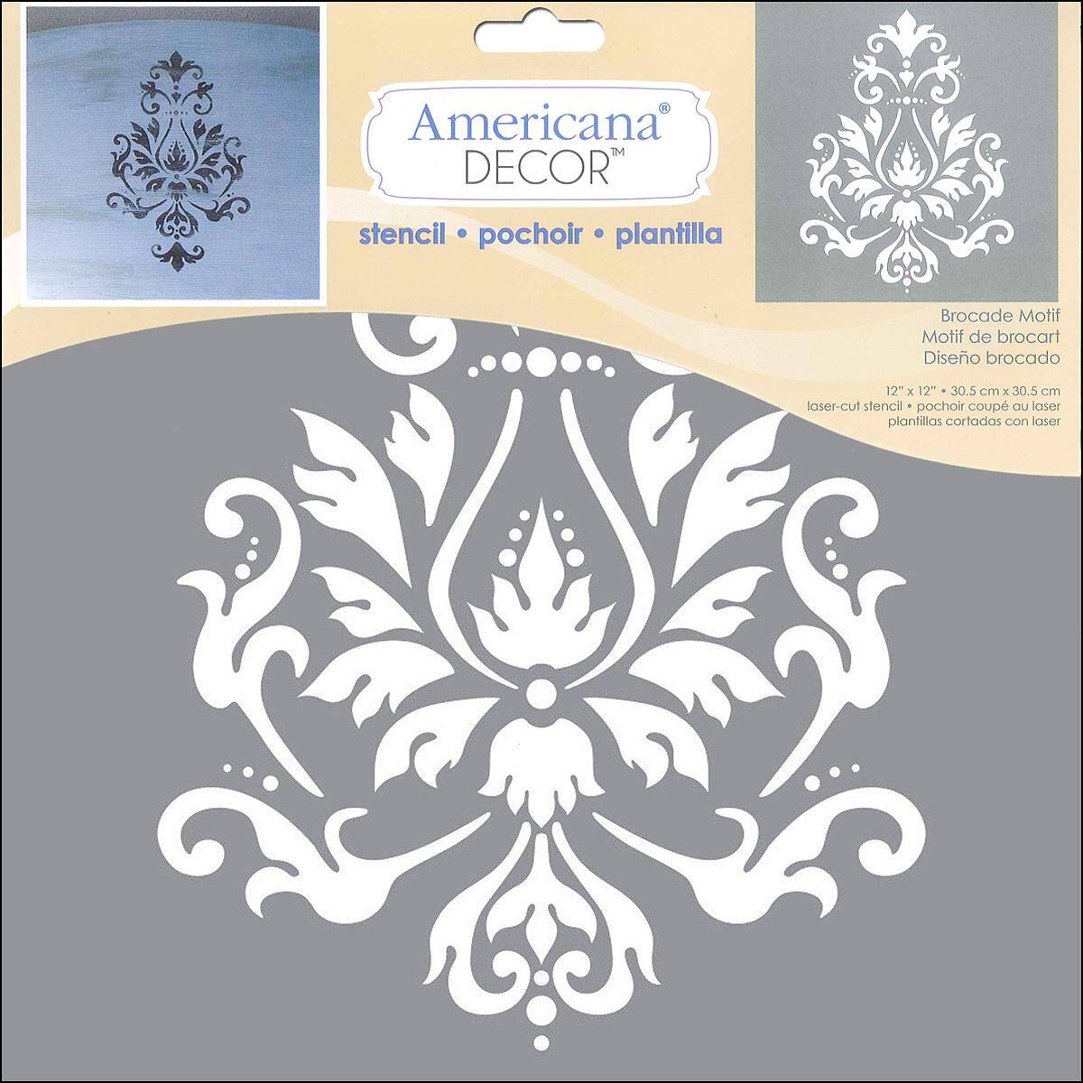 DecoArt Americana Decor Brocade Motif Stencil, 12 x 12 By Deco Art