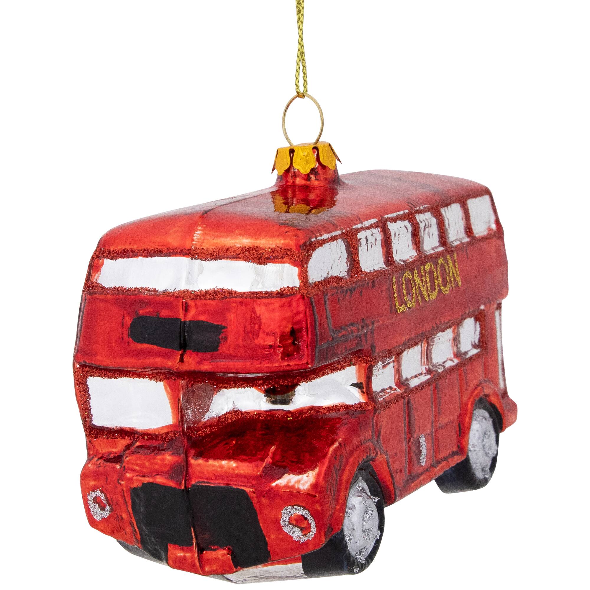 4.5&#x22; Red Double Decker London Tour Bus Christmas Ornament