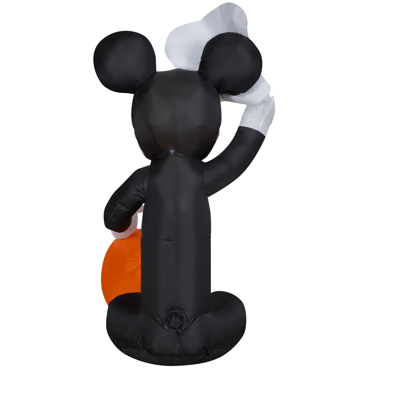 4ft. Airblown&#xAE; Halloween Inflatable Mickey Mouse in Skeleton Costume with Pumpkin
