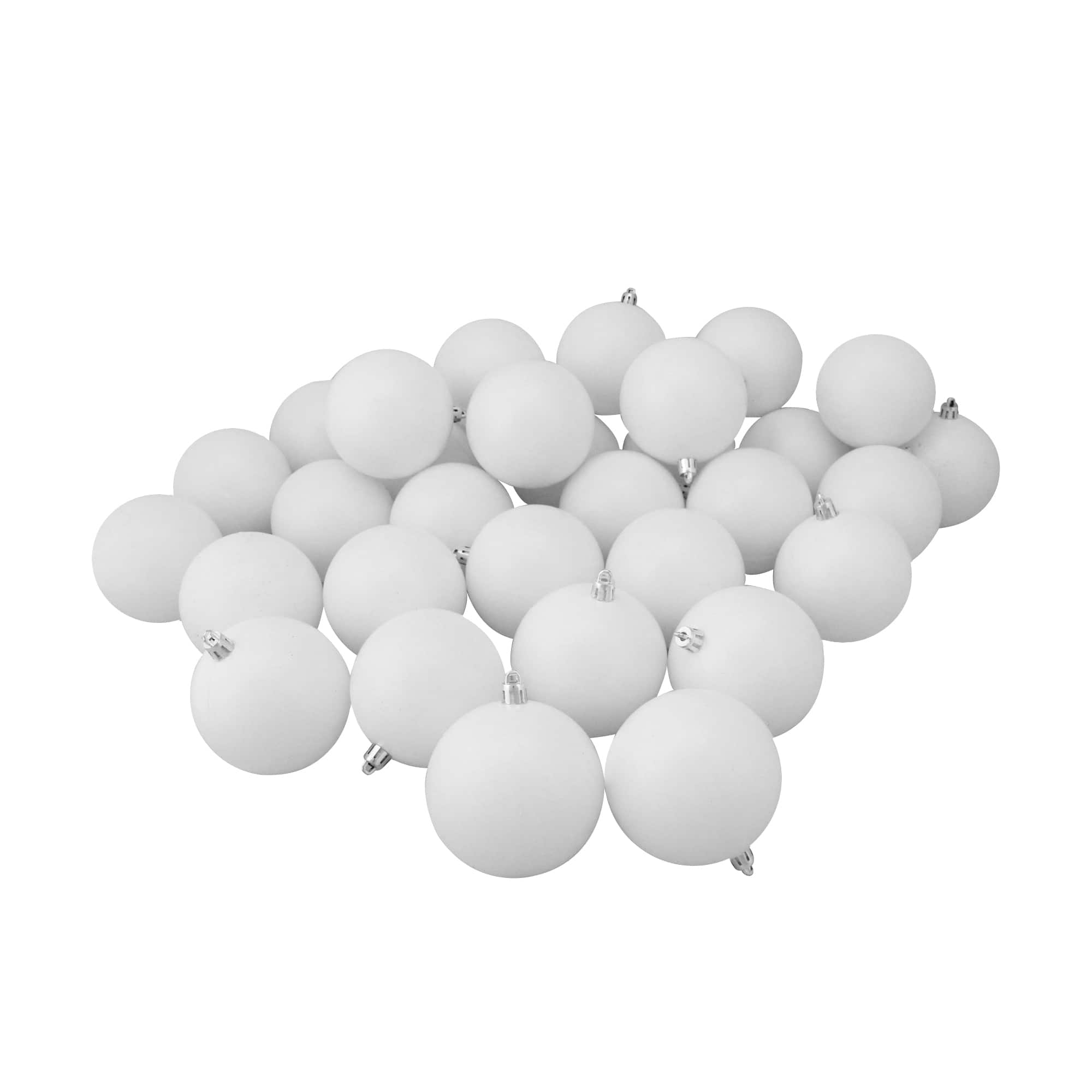 32ct. 3.5" Winter White Shatterproof Matte Christmas Ball Ornaments