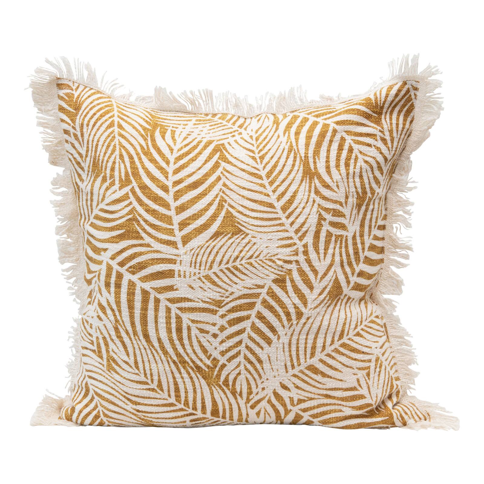 yellow fringe pillow