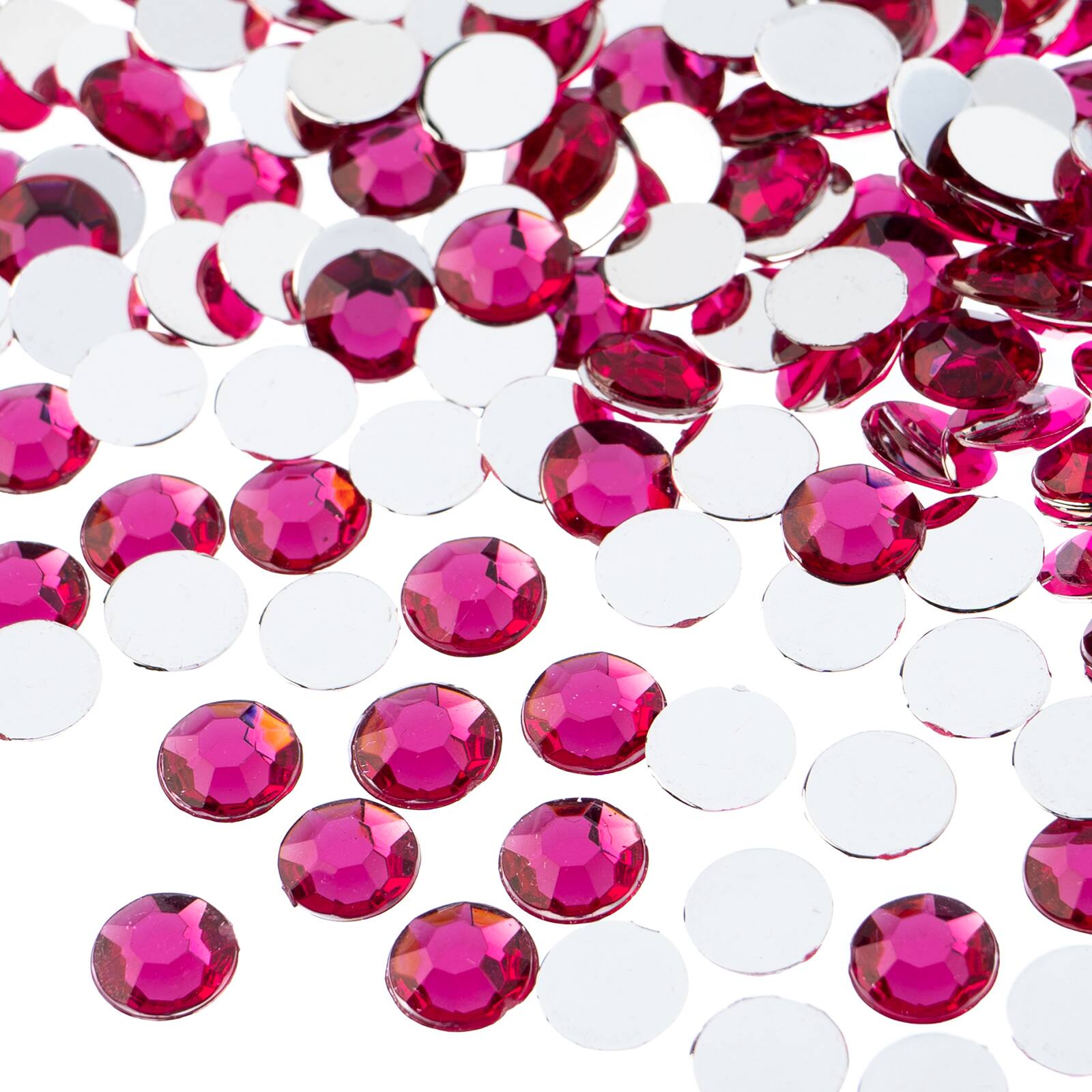 John Bead 8mm Acrylic Round Flat Back Rhinestones, 1,000ct.