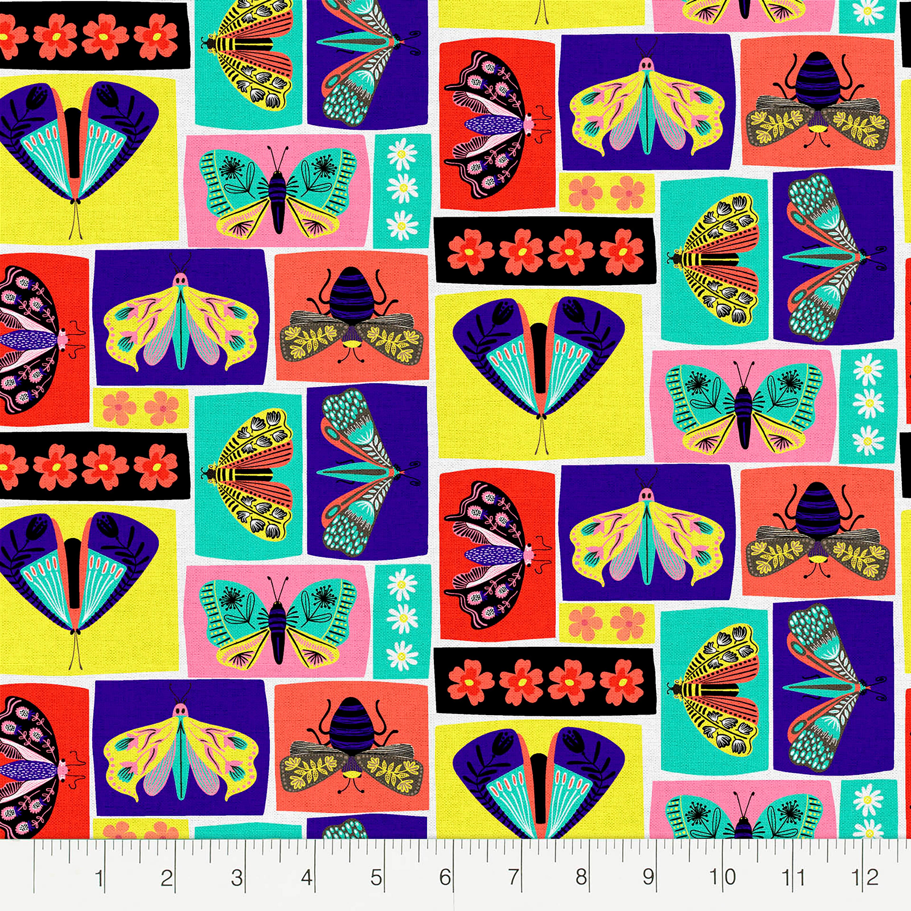 Fabric Editions Multicolor Bug Out Patch Cotton Fabric