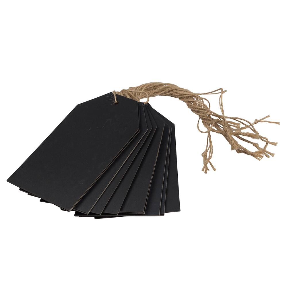 JAM Paper Black Recycled Kraft Premium Gift Tags with Twine String, 10ct.