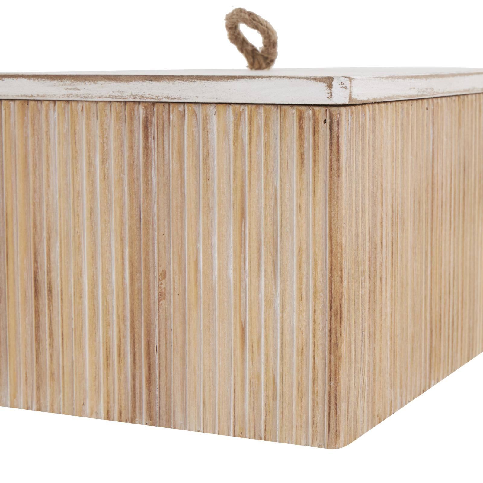Cream Ribbed Storage Decorative Box Set with White Lids