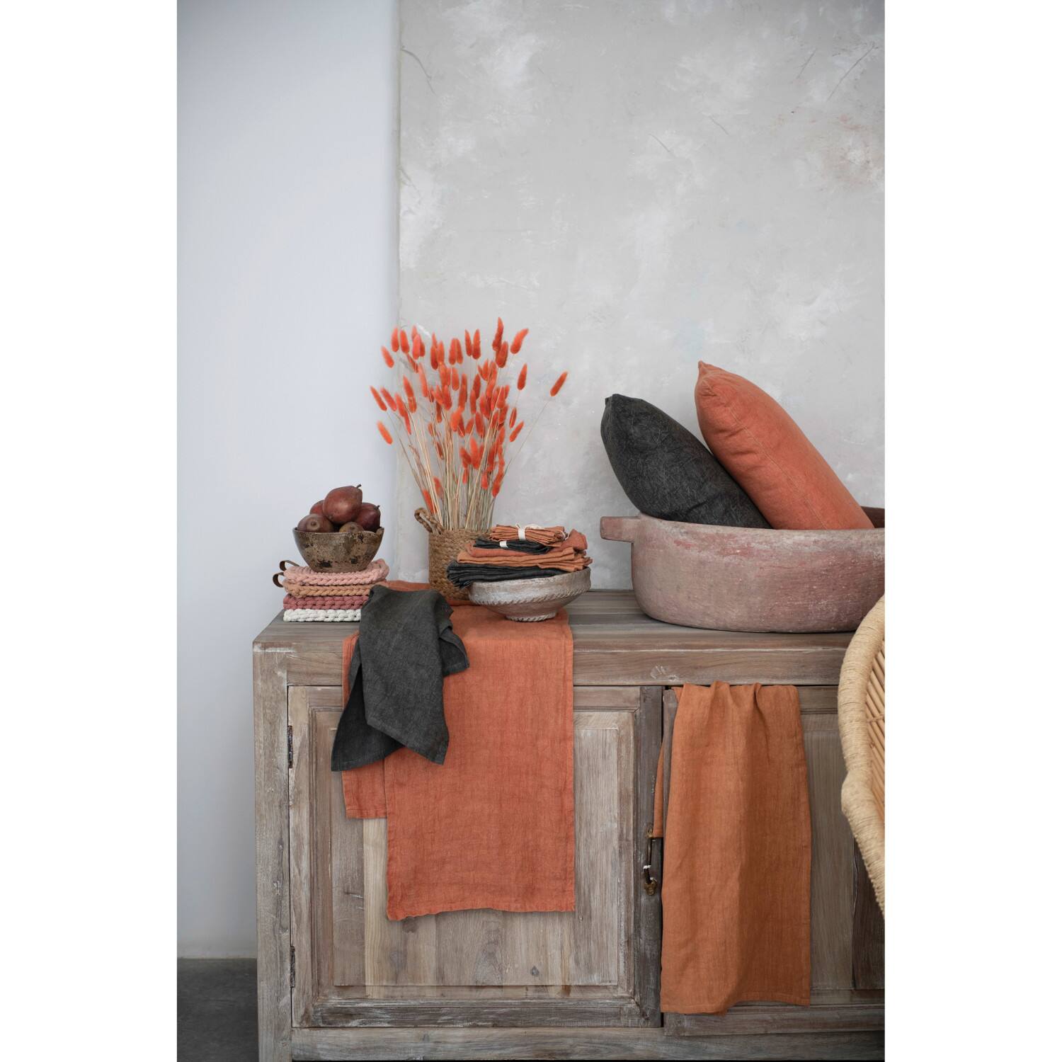 Hello Honey® Stonewashed Linen Decorative Tea Towel