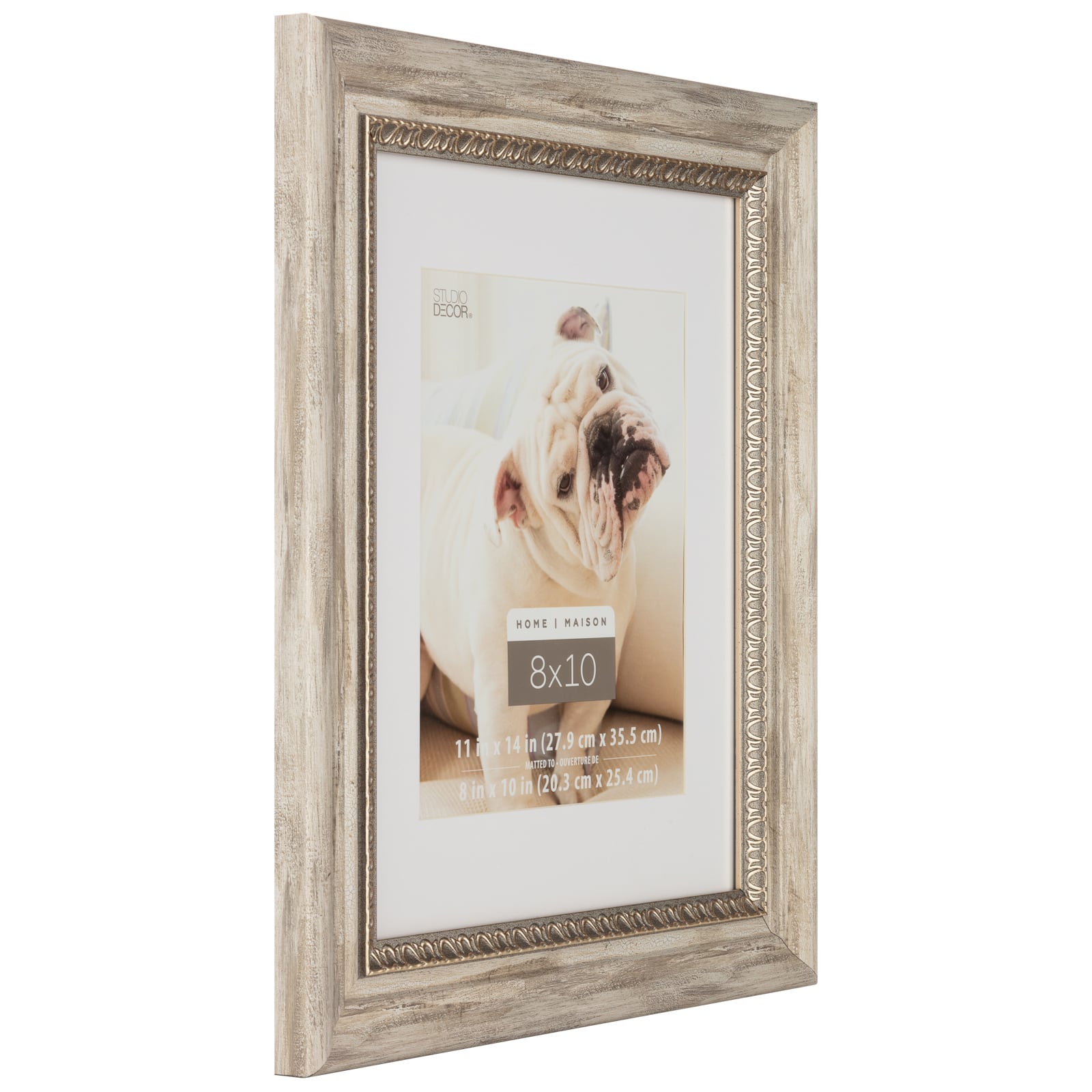 Brown Whitewashed &#x26; Gold 8&#x22; x 10&#x22; Frame with Mat, Home by Studio D&#xE9;cor&#xAE; 