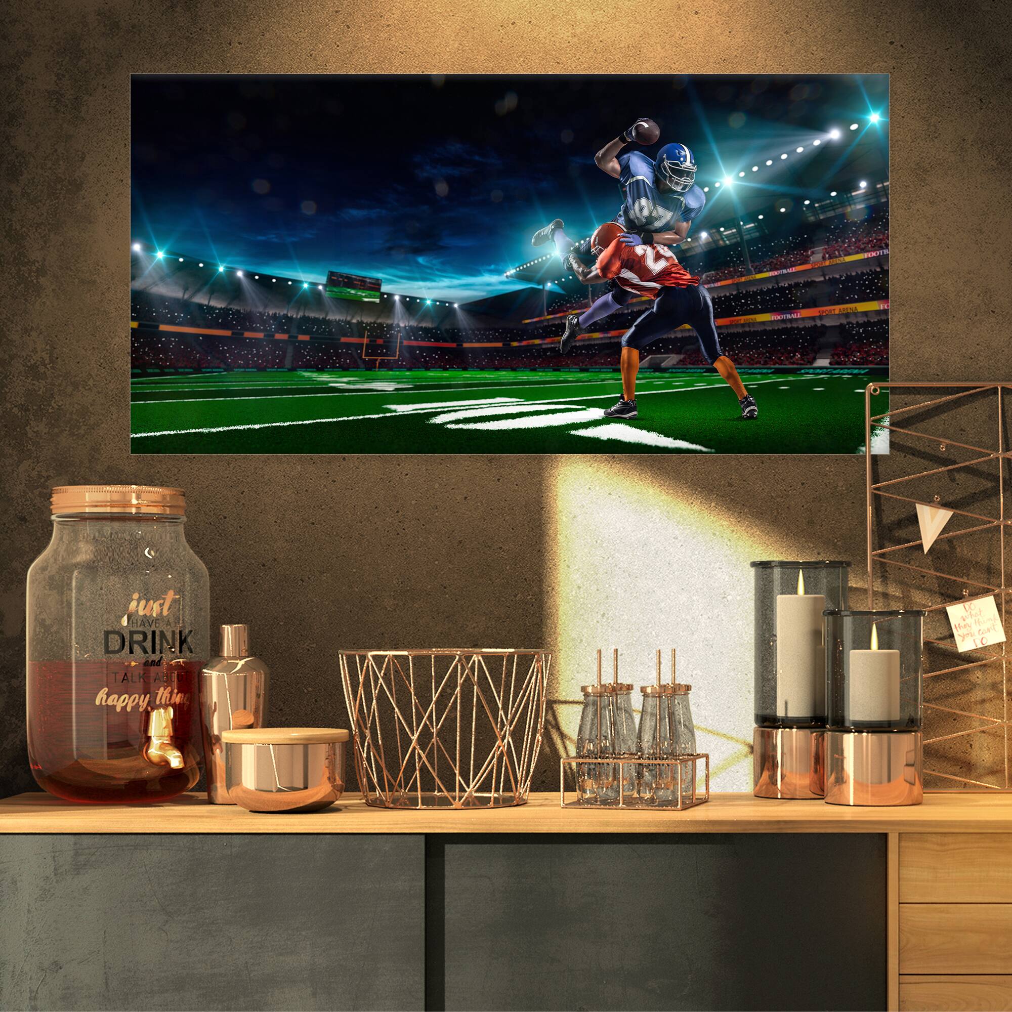 Designart - American Football Player - Sport Canvas Art Print