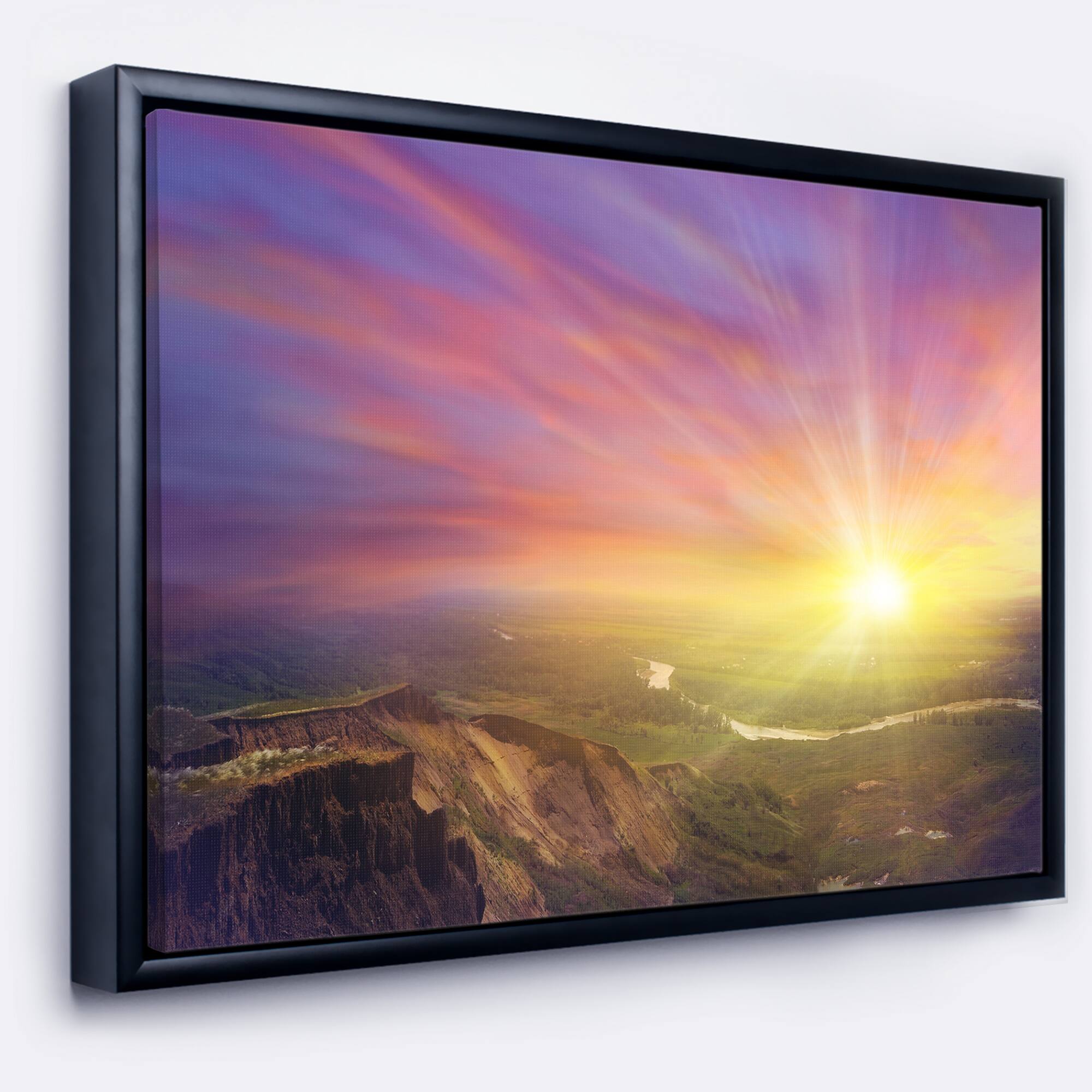 Designart - Scintillating Sunset - Photography Canvas Art Print in Black Frame