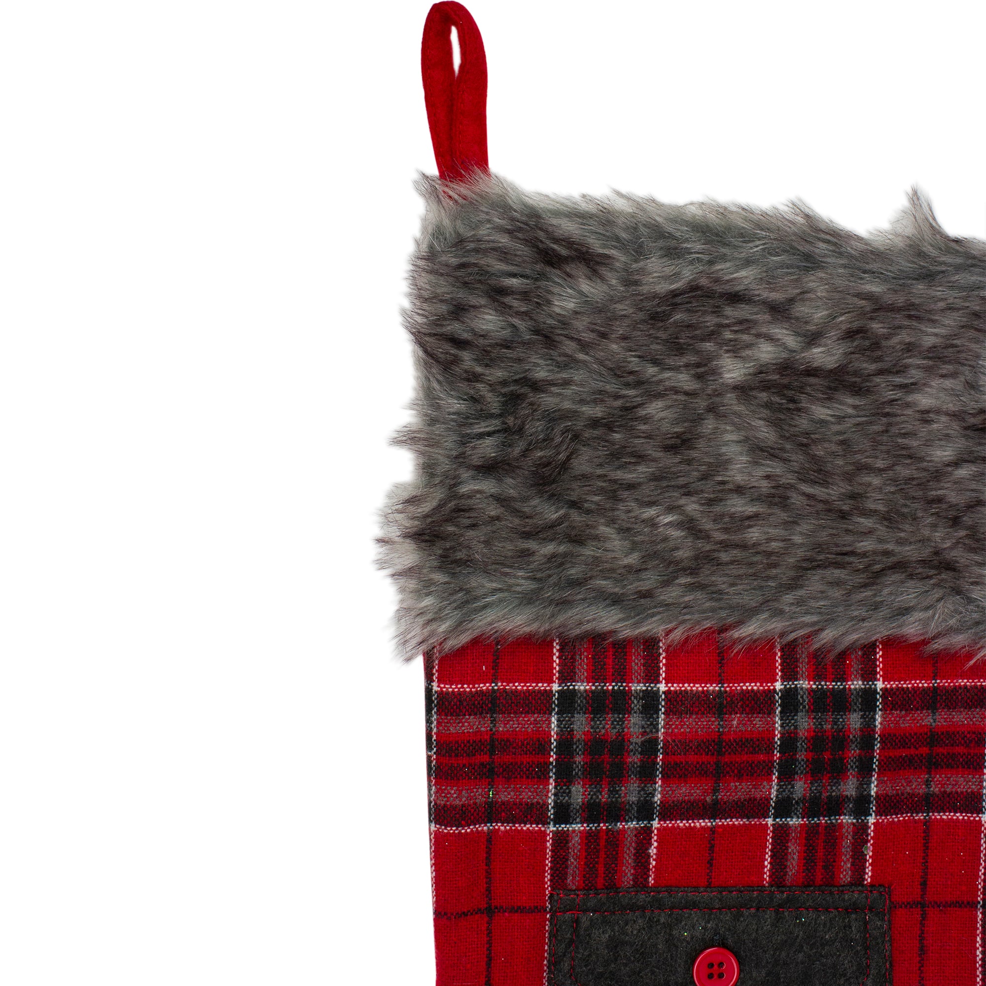 20.5&#x22; Alpine Chic Plaid Stocking with Pocket