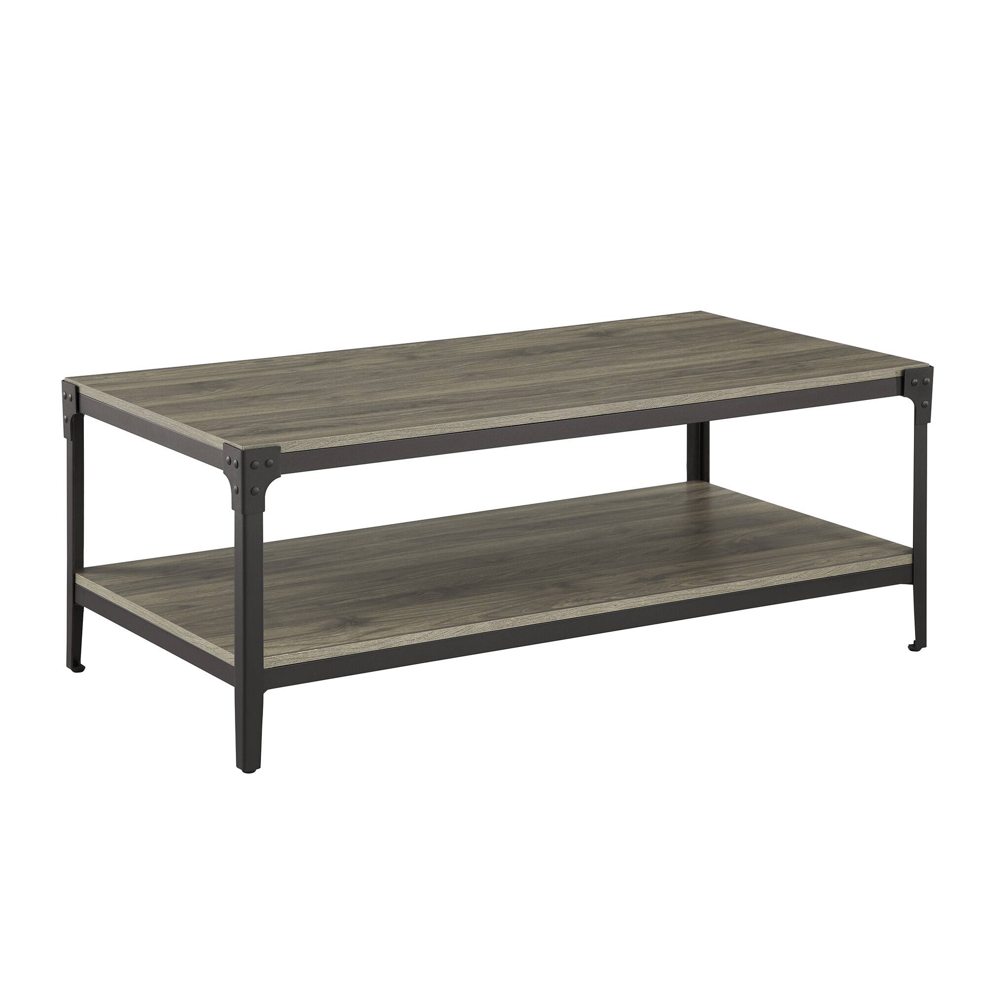 Walker Edison 48" Slate Gray Angle Iron Coffee Table