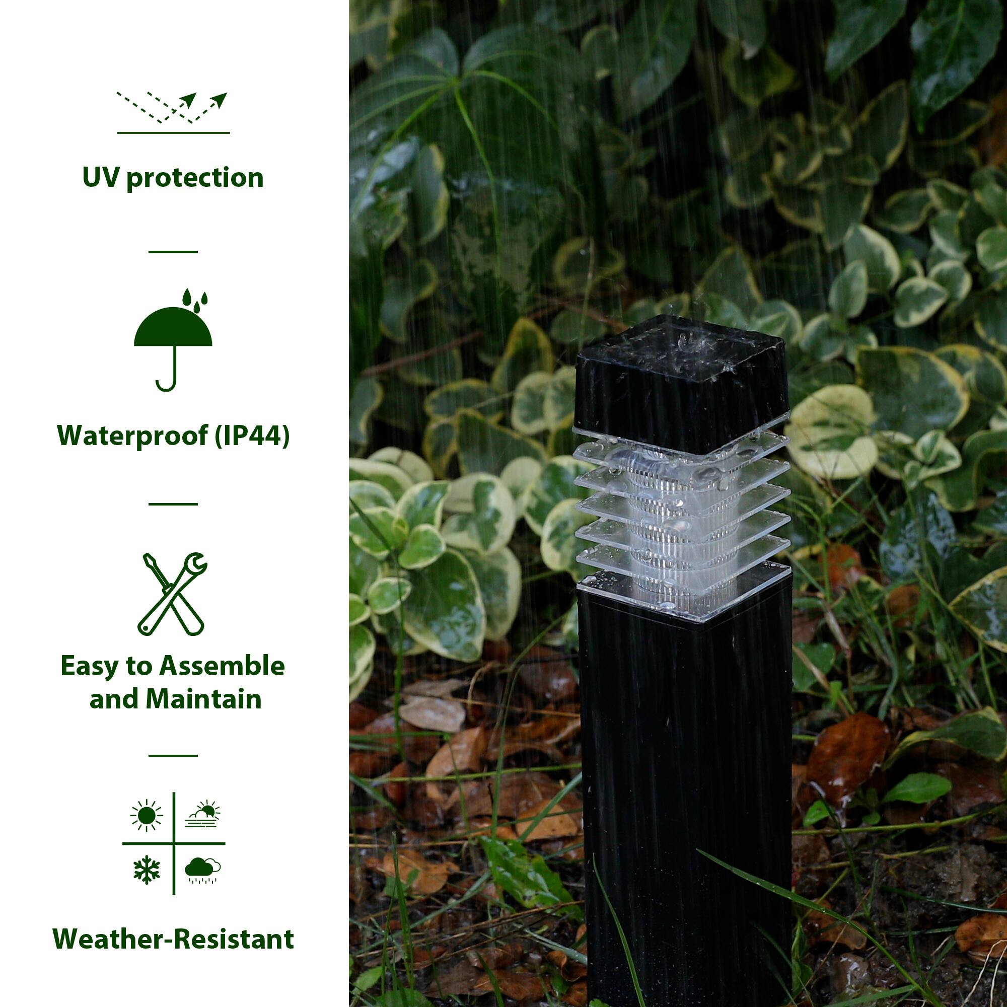 Glitzhome® 15.25" Solar Powered Transparent Texture Lens Pathway Stake Lights, 6ct.