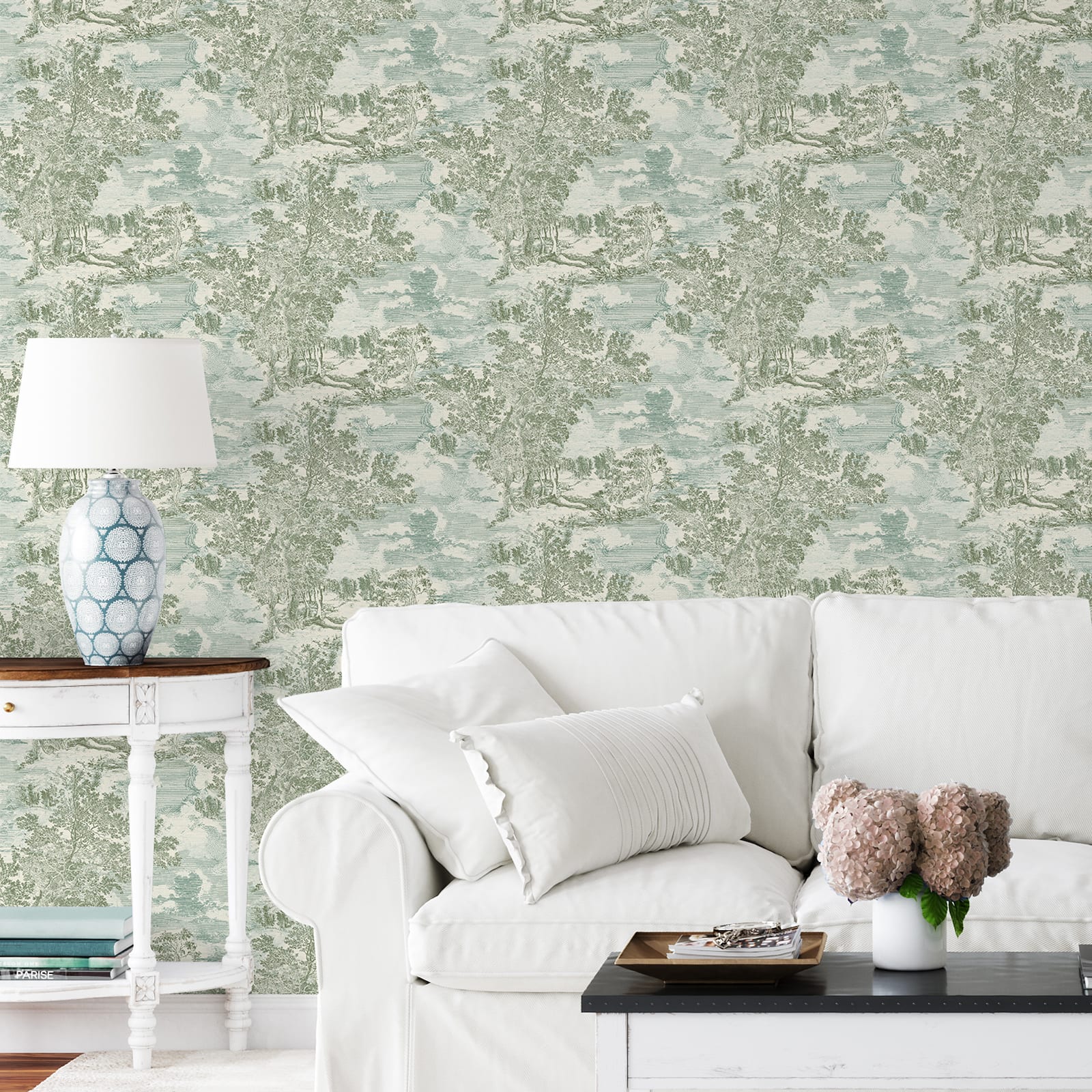 Surface Style Serene Scenes Toile Peel &#x26; Stick Wallpaper