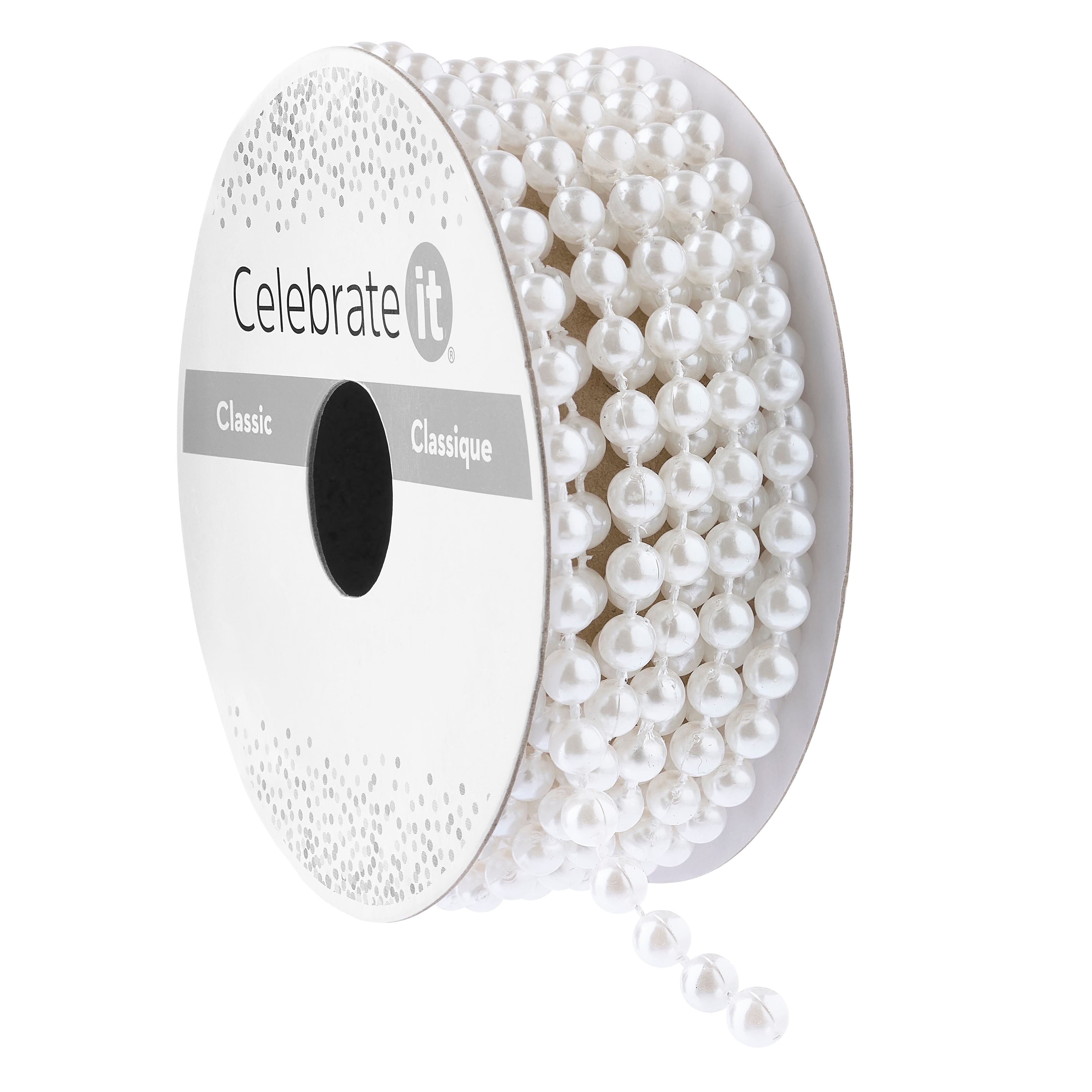 3/16" x 3yd. White Pearl Ribbon by Celebrate It® Classic