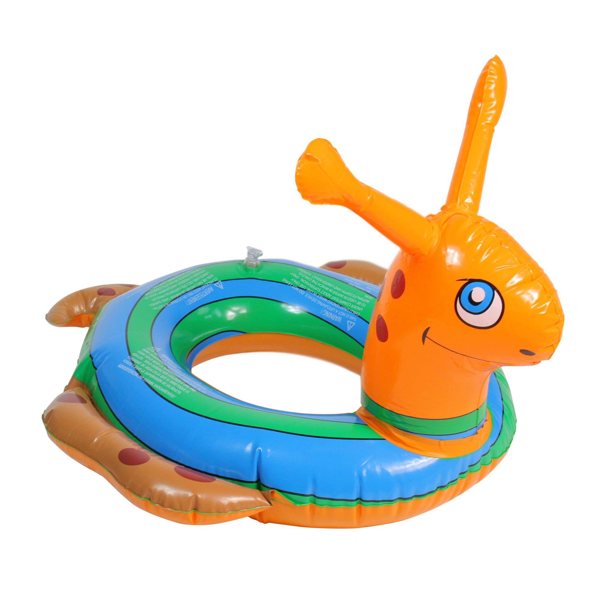 Swim Central 24" Inflatable Orange & Blue Snail Swimming Pool Tube Ring Float