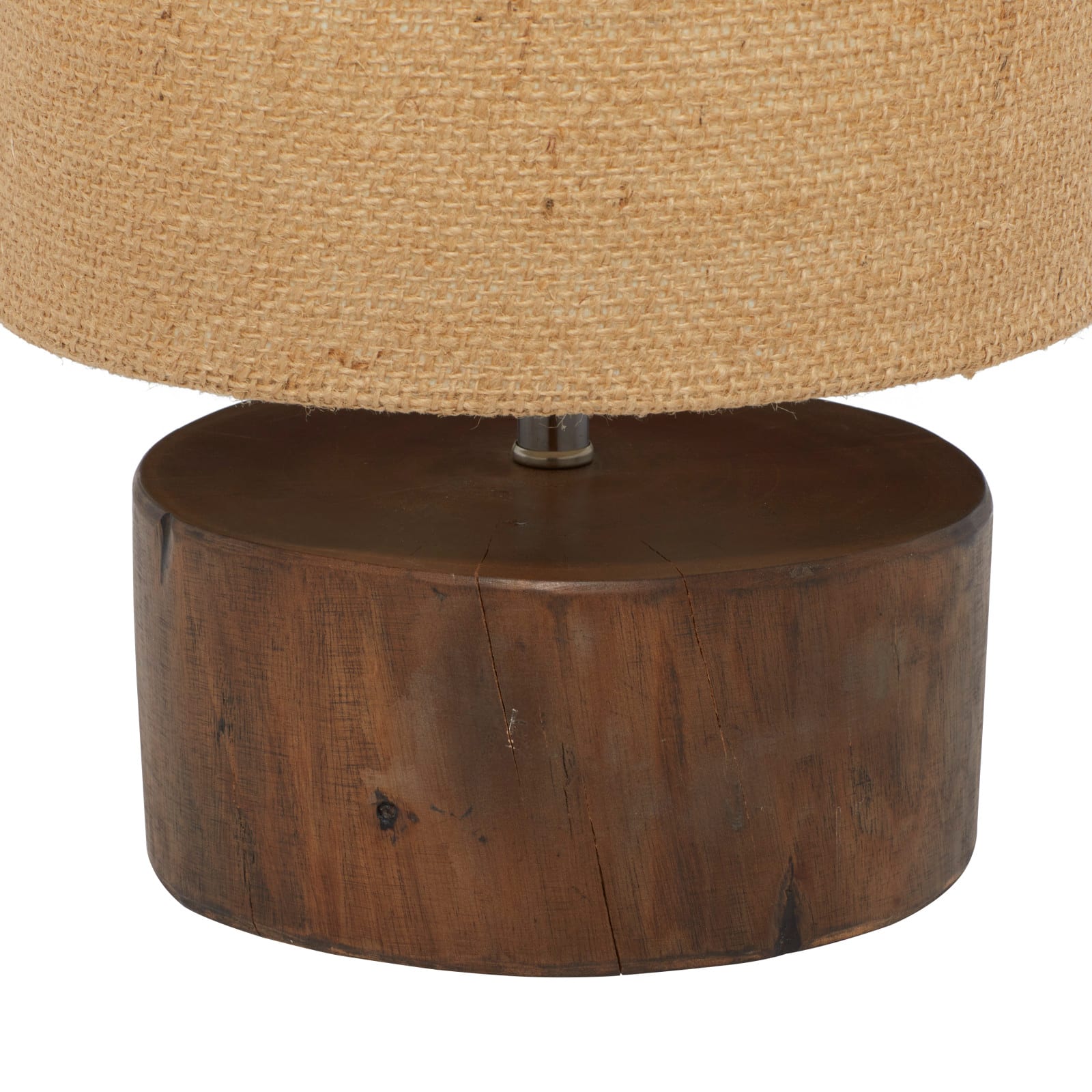 Brown Wood Rustic Table Lamp, 14&#x22; x 10&#x22; x 10&#x22;