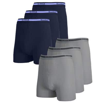 Galaxy by Harvic Men's Stretch Cotton Boxer Briefs 6 ct in Navy Blue/Heather Gray | X-Large | Michaels®