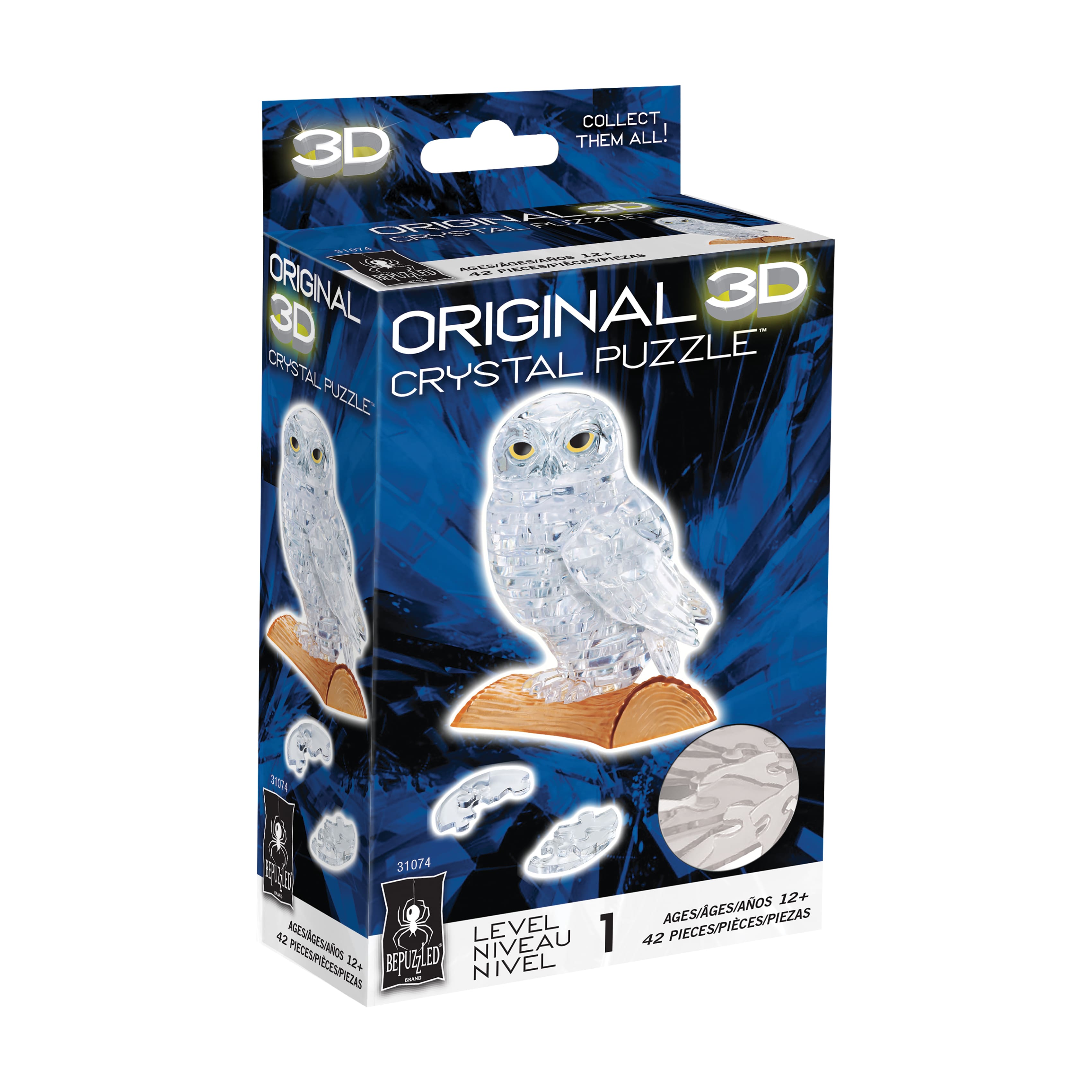 BePuzzled® Original 3D Crystal Puzzle™ White Owl 42 Piece Puzzle