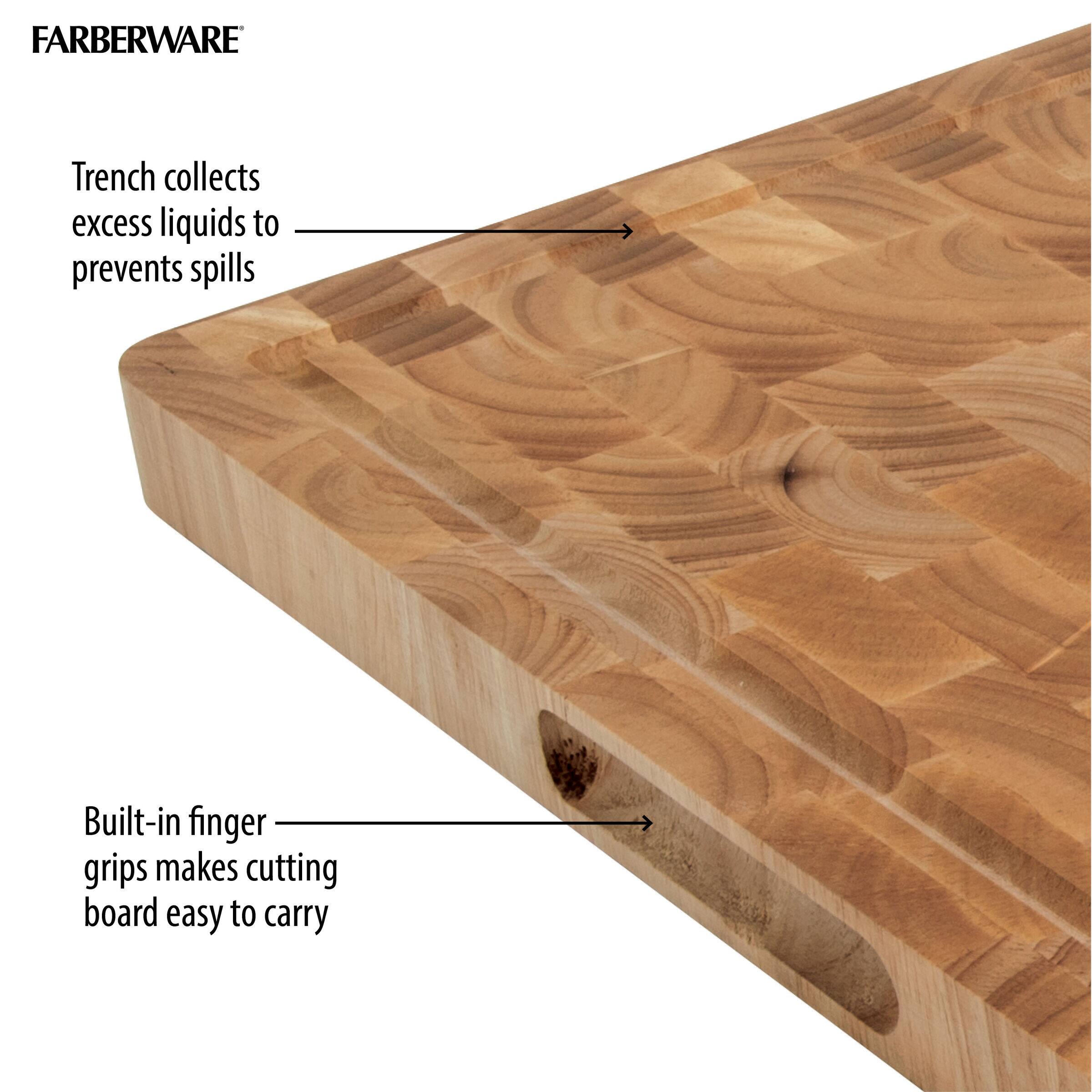 Farberware 16" End Grain Rubberwood Cutting Board