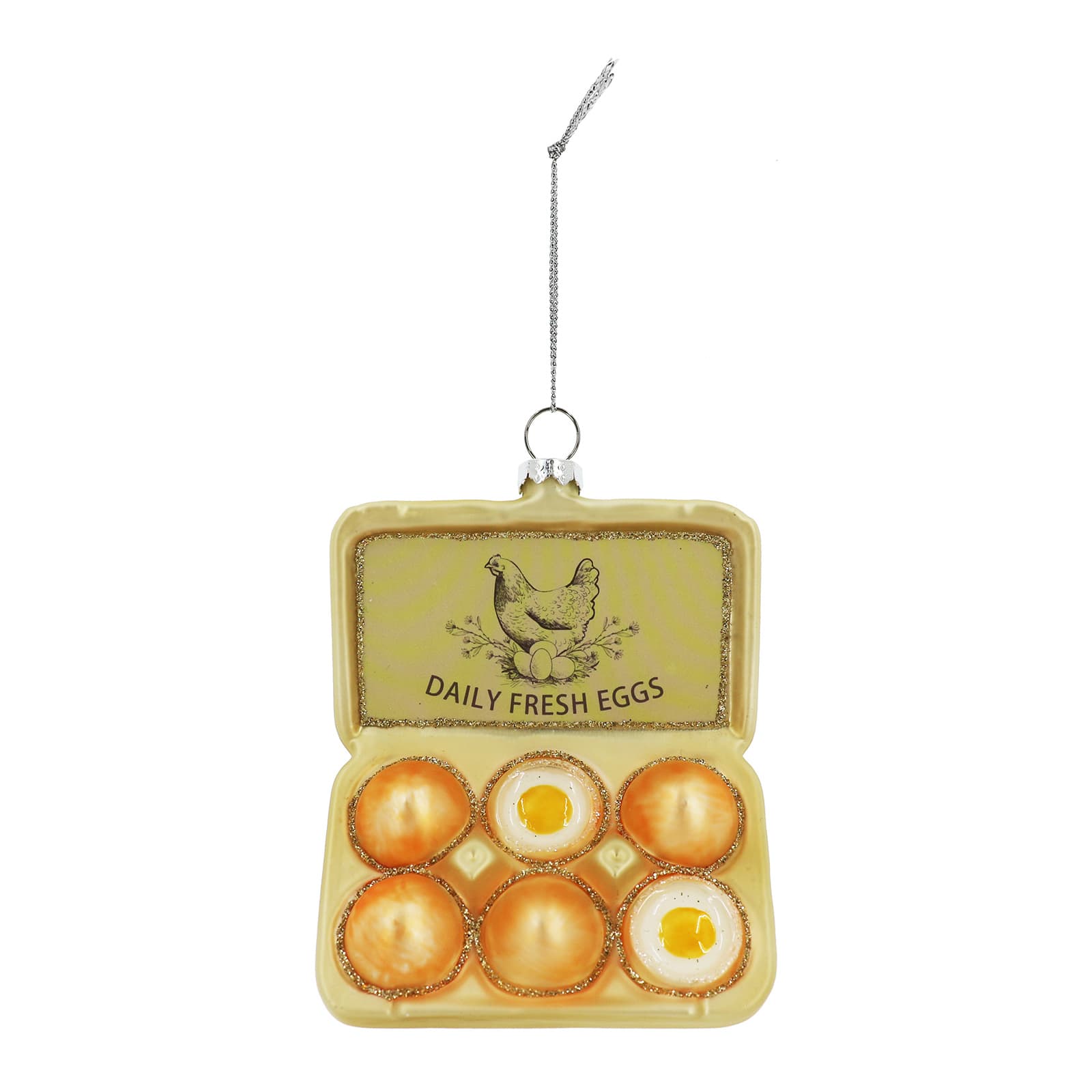 4.25&#x22; Half Dozen Eggs Glass Ornament by Ashland&#xAE;