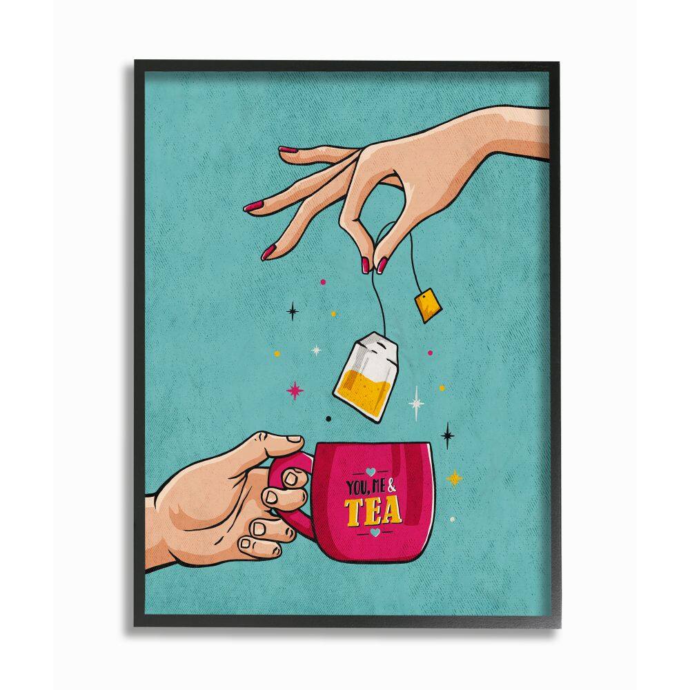 Stupell Industries You & Me Tea Vintage Comic Wall Accent with Black Frame