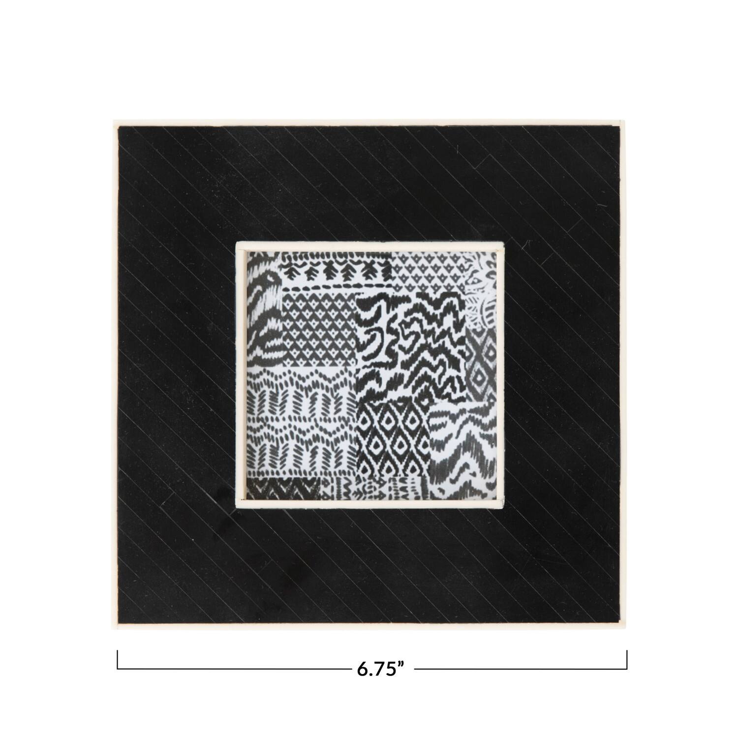 Hello Honey® Black Diagonal Inlay 7" x 7" Photo Frame