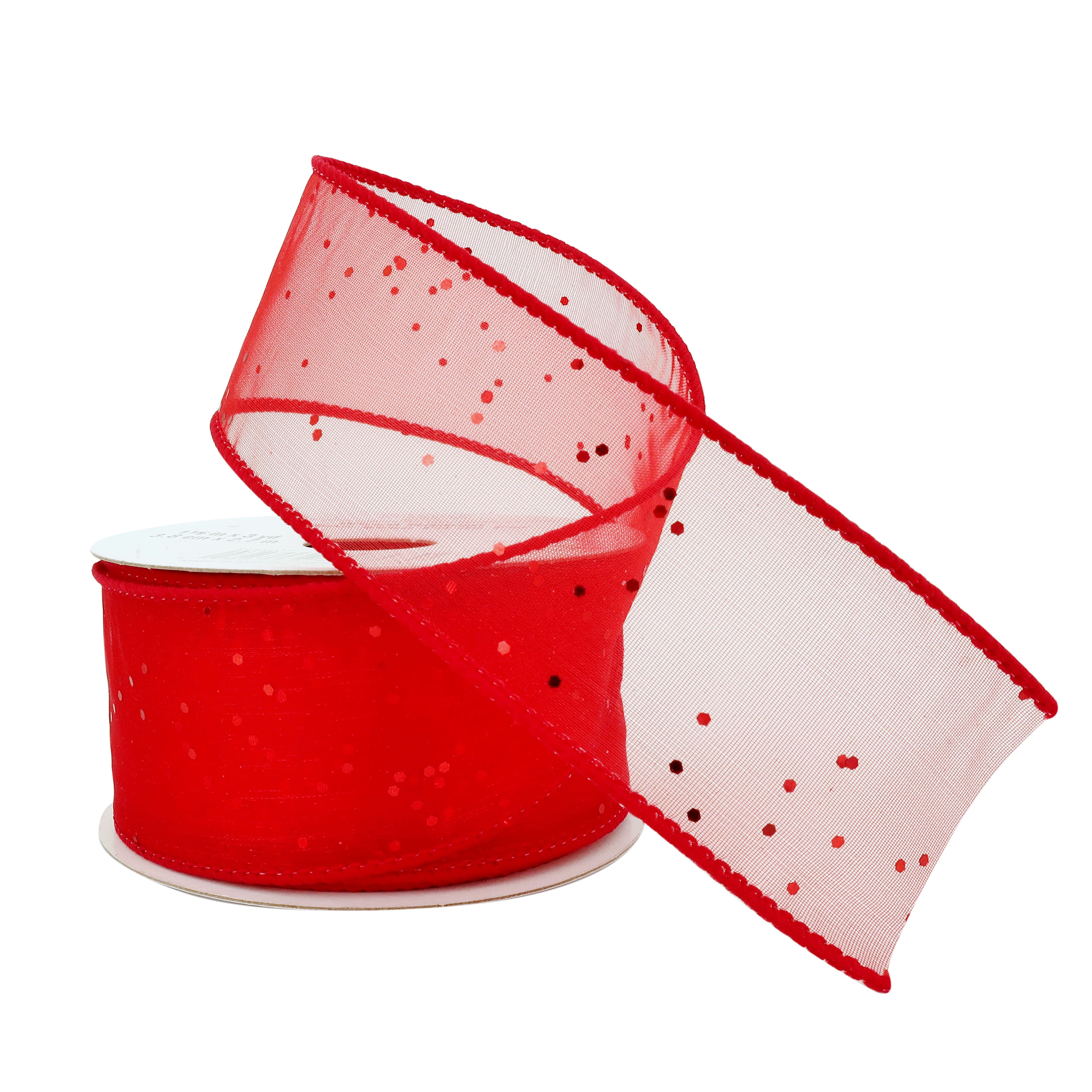 12 Pack: 1.5" x 3yd. Sheer Wired Glitter Ribbon by Celebrate It®