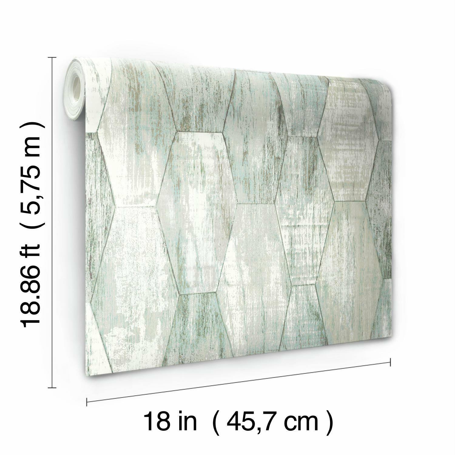 RoomMates Wood Hexagon Tile Peel &#x26; Stick Wallpaper