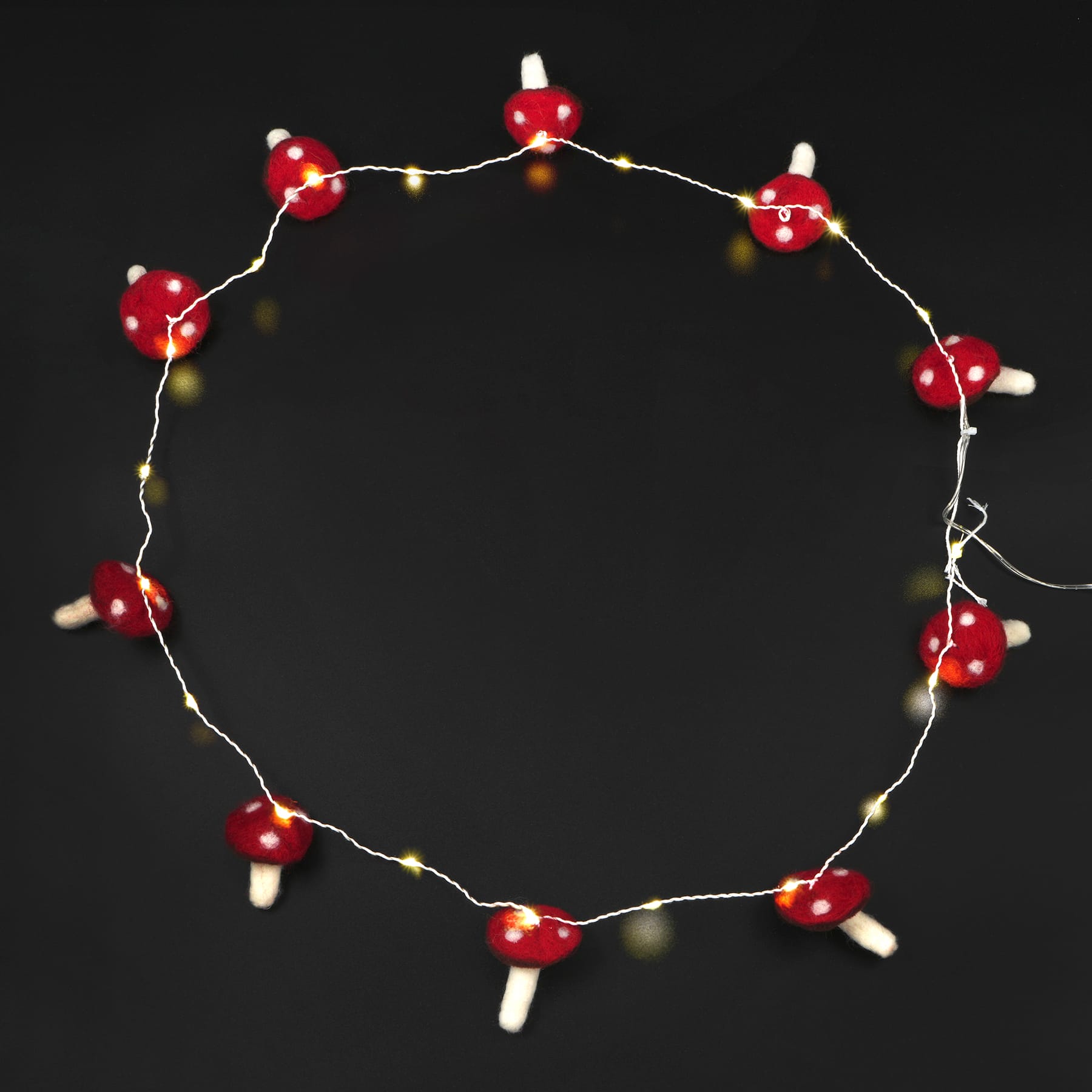 20ct. Warm White LED Felt Mushroom String Lights by Ashland&#xAE;