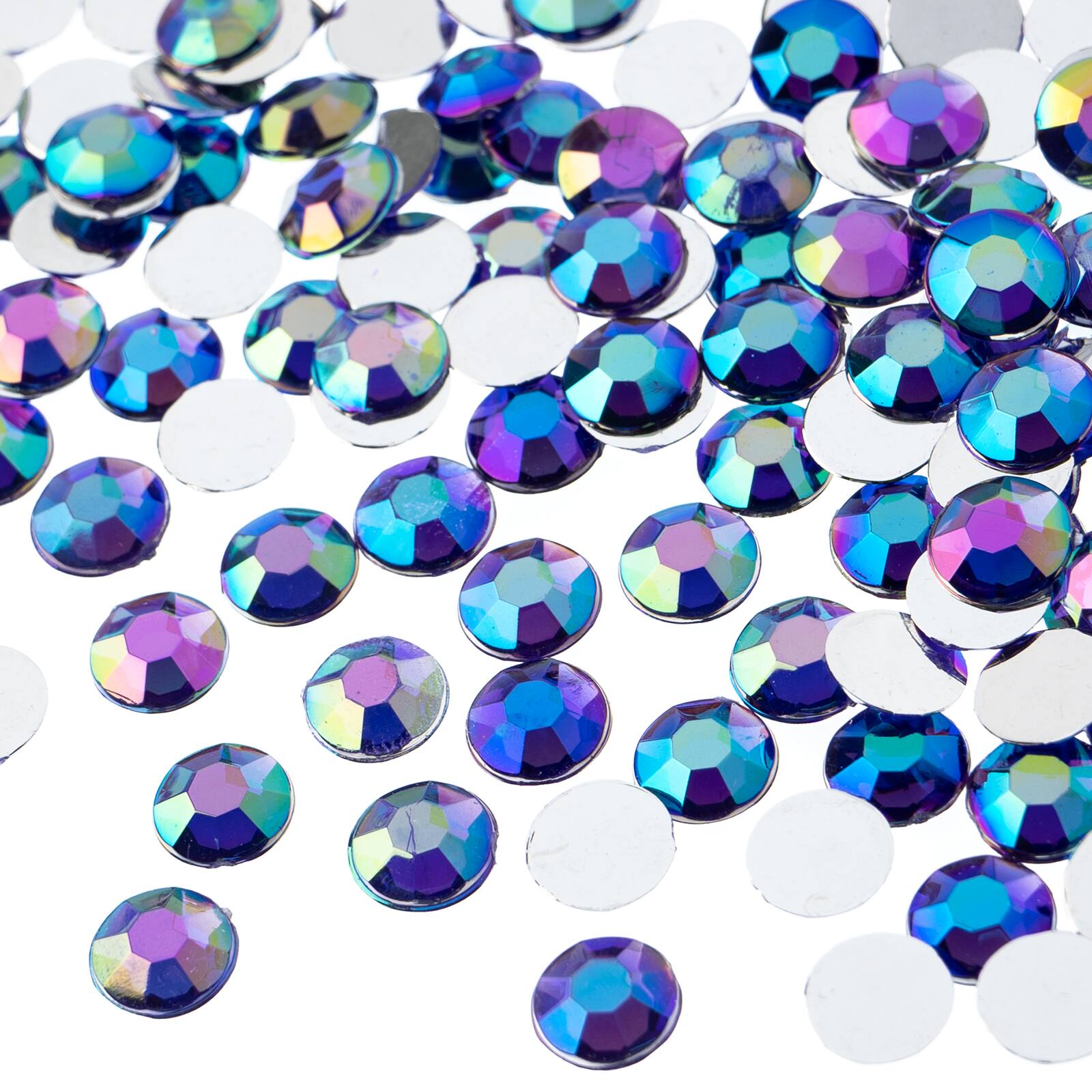 John Bead 8mm Acrylic Round Flat Back Rhinestones, 1,000ct.