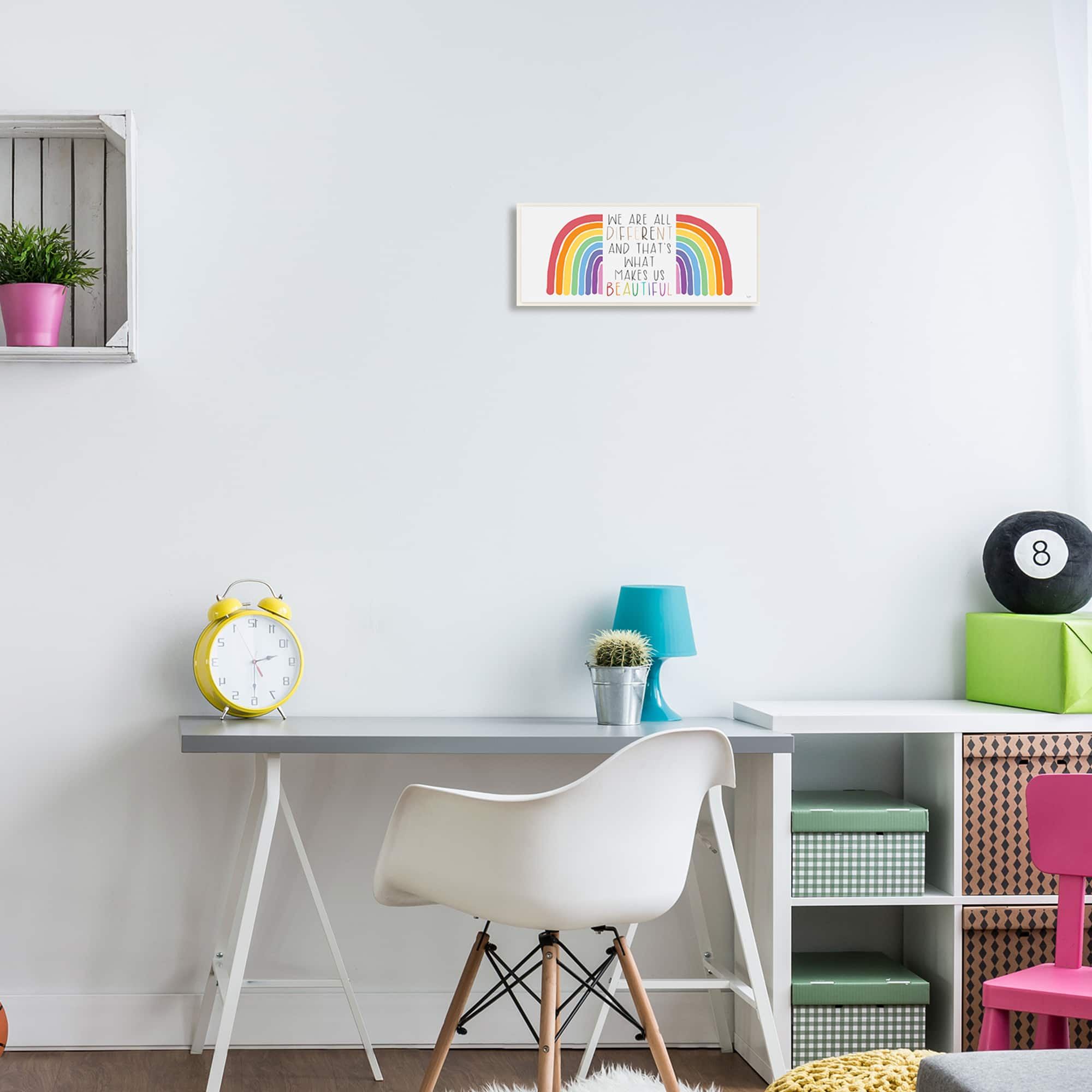 Stupell Industries Different Is Beautiful Rainbow Wall Art