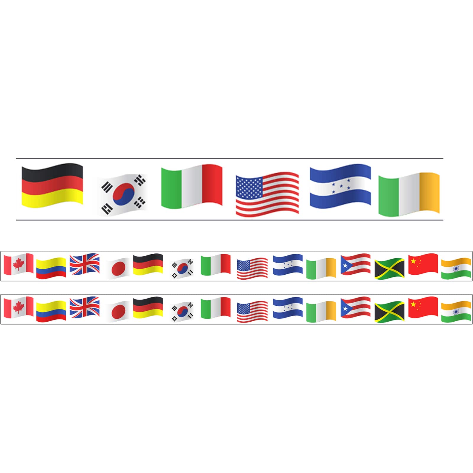 Charles Leonard World Flag Theme Magnetic Border, 48ft.